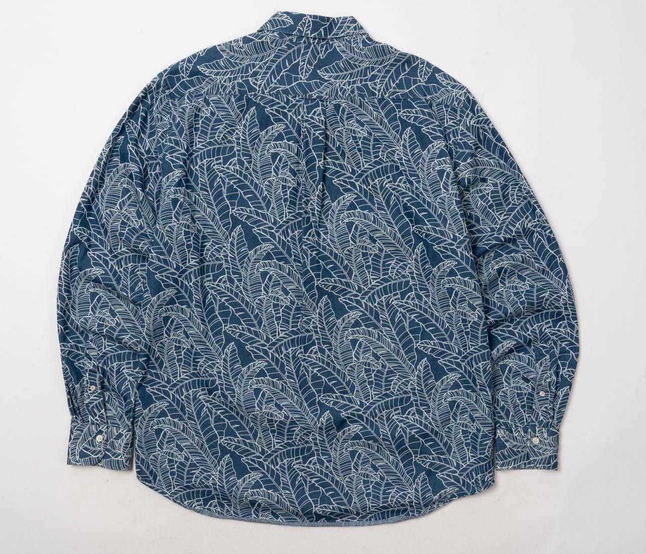 Gant 🔵 GANT Seasonal Indigo Blue Leaf Print Long Sleeve shirt Size US XL / EU 56 / 4 - 13 Thumbnail