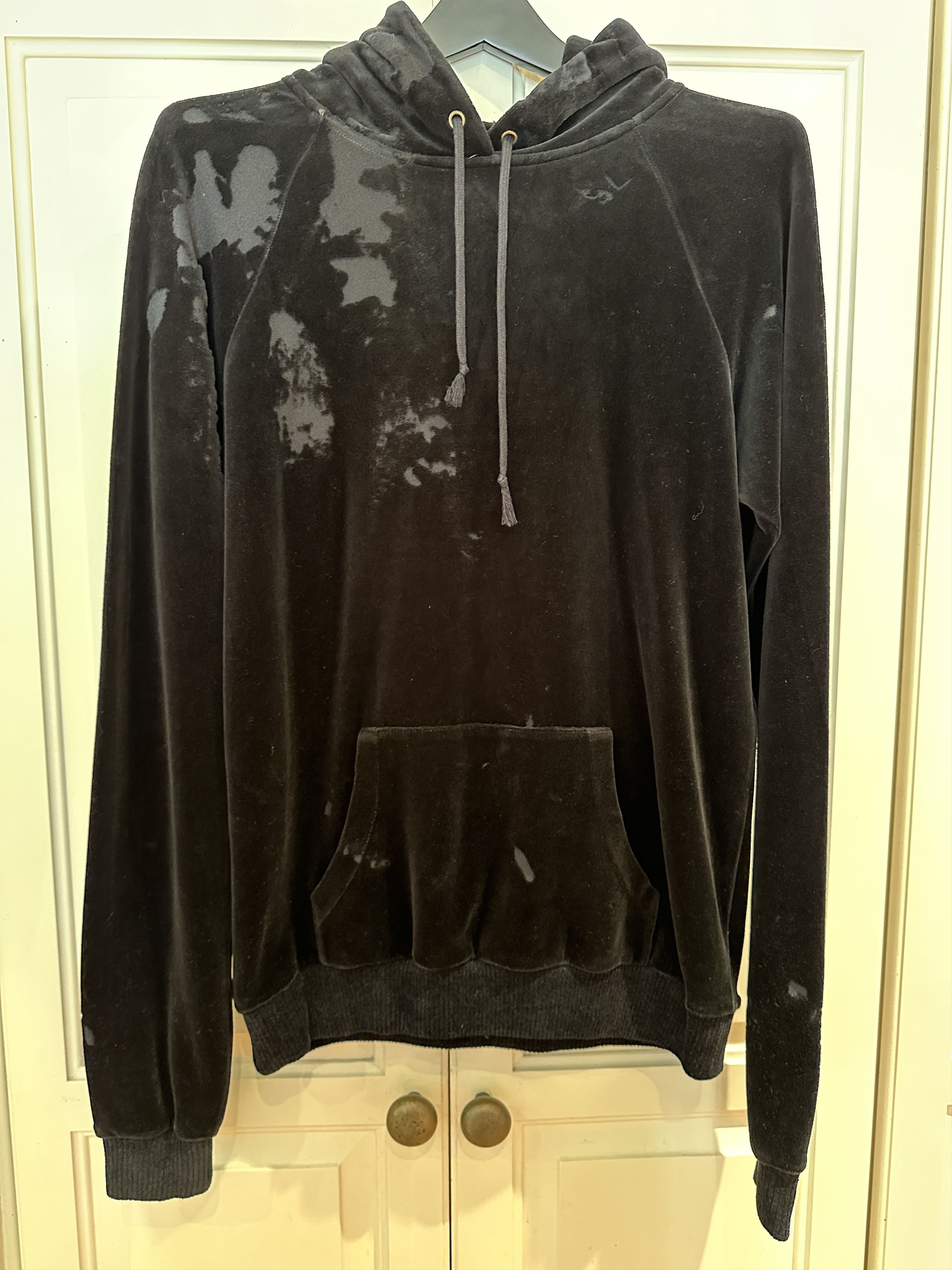 Saint Laurent Paris SAINT LAURENT ANTHONY VACCARELLO BLACK VELVET BURNOUT HOODIE Size US M / EU 48-50 / 2 - 1 Thumbnail