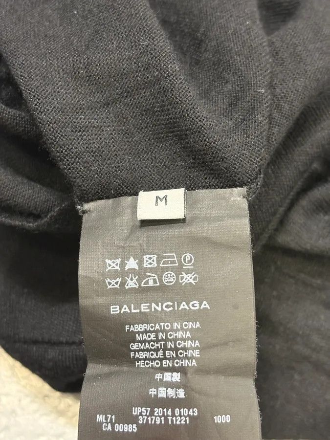 Balenciaga SS2014 Balenciaga Black Minimalist Wool Vneck Sweater Size US S / EU 44-46 / 1 - 9 Thumbnail