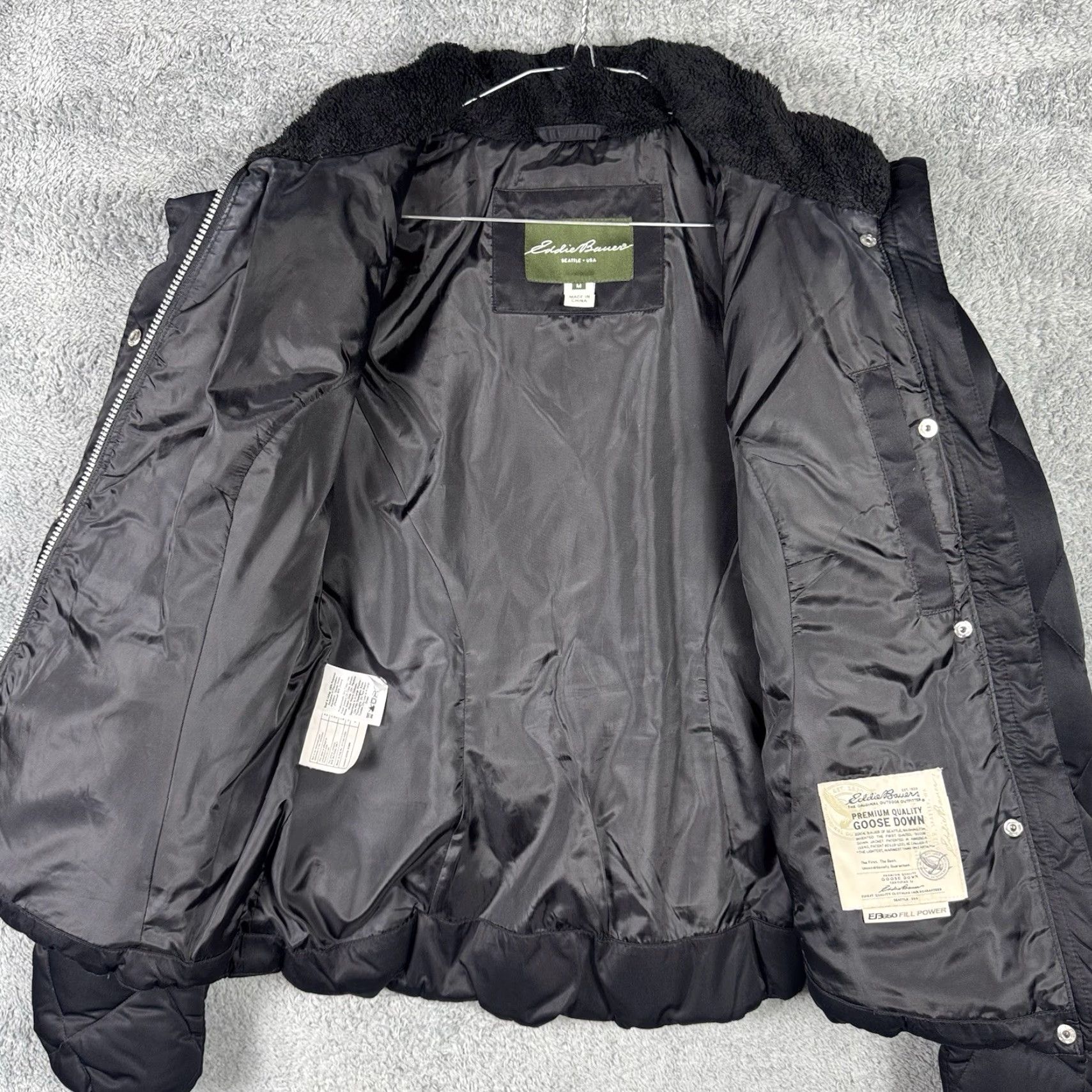 Eddie Bauer Eddie Bauer Goose Down Puffer Jacket Womens M EB650 Full Zip Pockets Quilted Black Size M / US 6-8 / IT 42-44 - 6 Thumbnail
