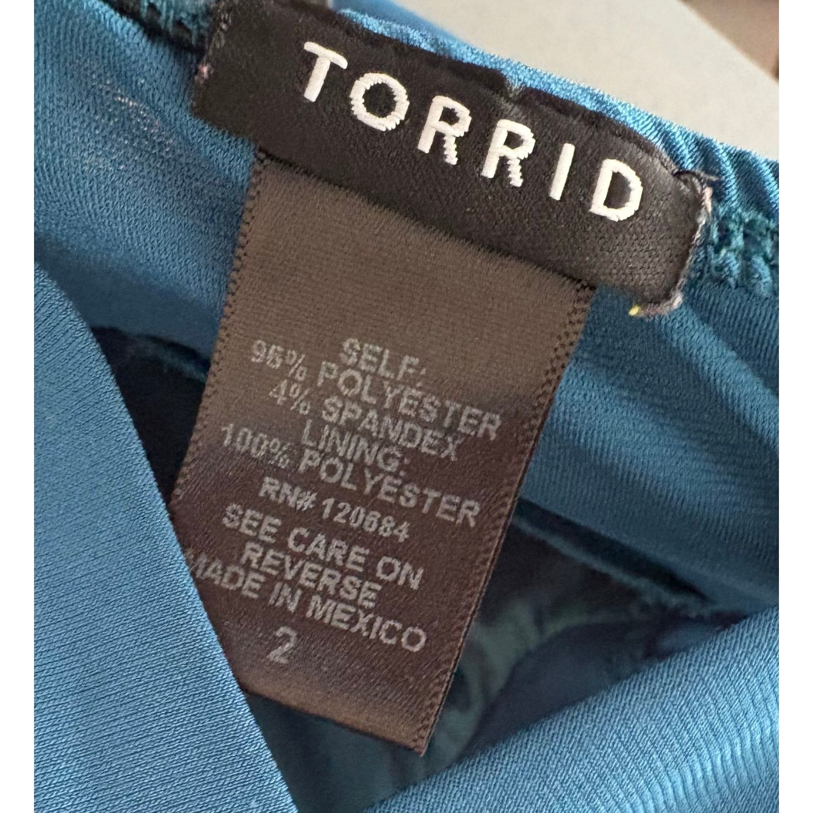 Other Torrid | Women's Blue Green Teal Strappy Tank Top Blouse | 2 Size L / US 10 / IT 46 - 6 Thumbnail