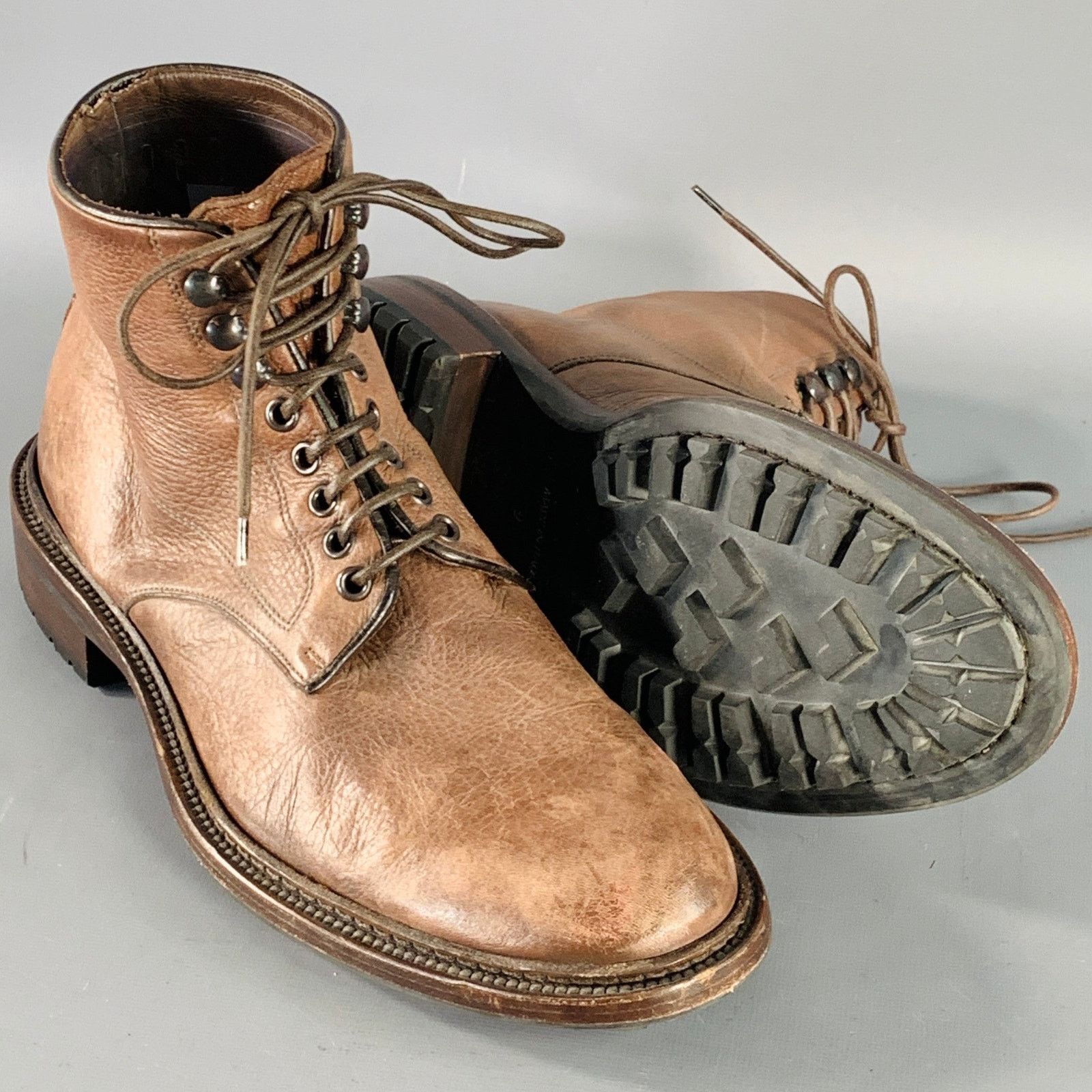 Barneys New York BARNEY'S NEW YORK Size 9 Brown Leather Lace-Up Boots Size US 9 / EU 42 - 5 Thumbnail