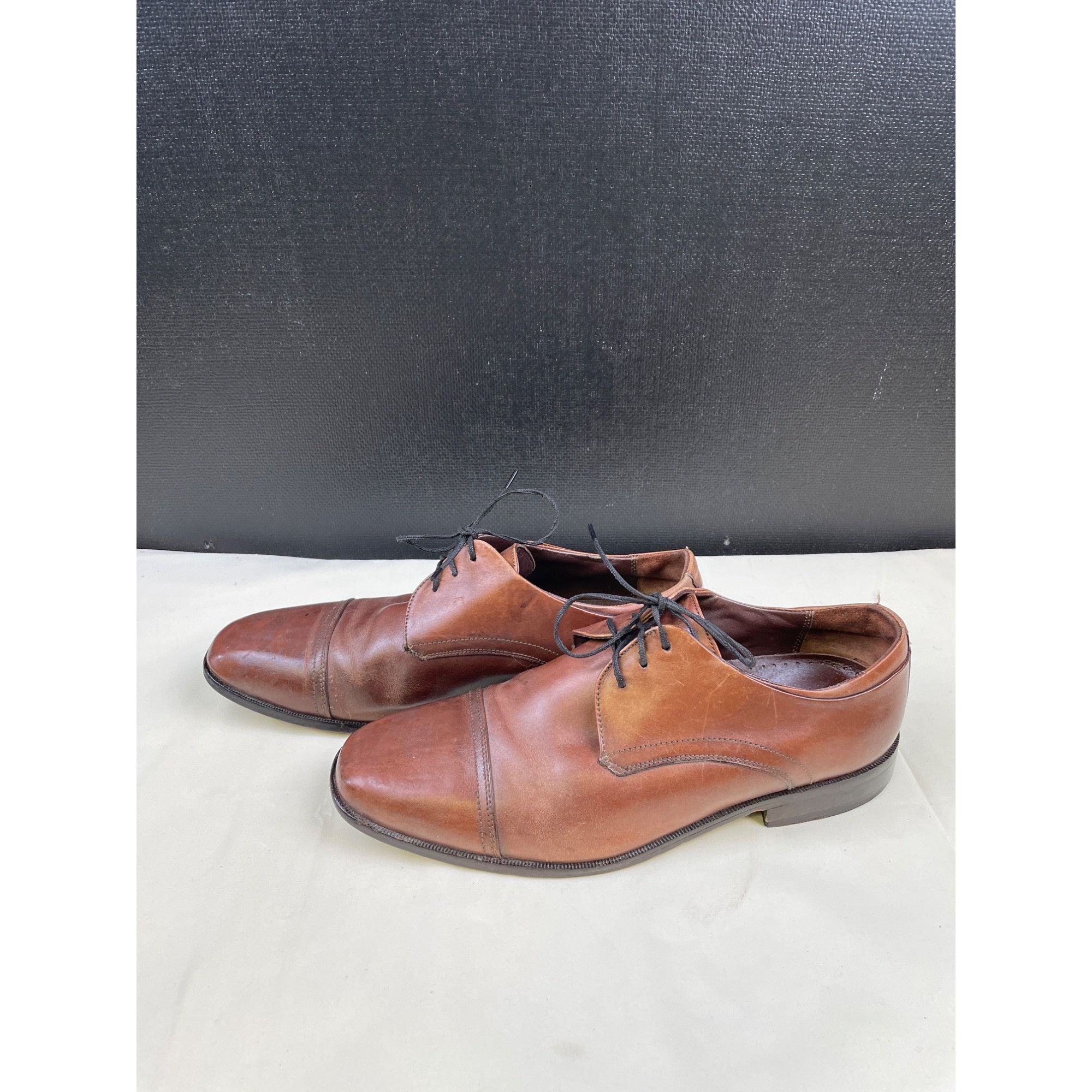 Tasso Elba Tasso Elba Men's Brown Leather Shoes/Cap toe Oxfords Size 9. Size US 9.5 / EU 42-43 - 4 Thumbnail