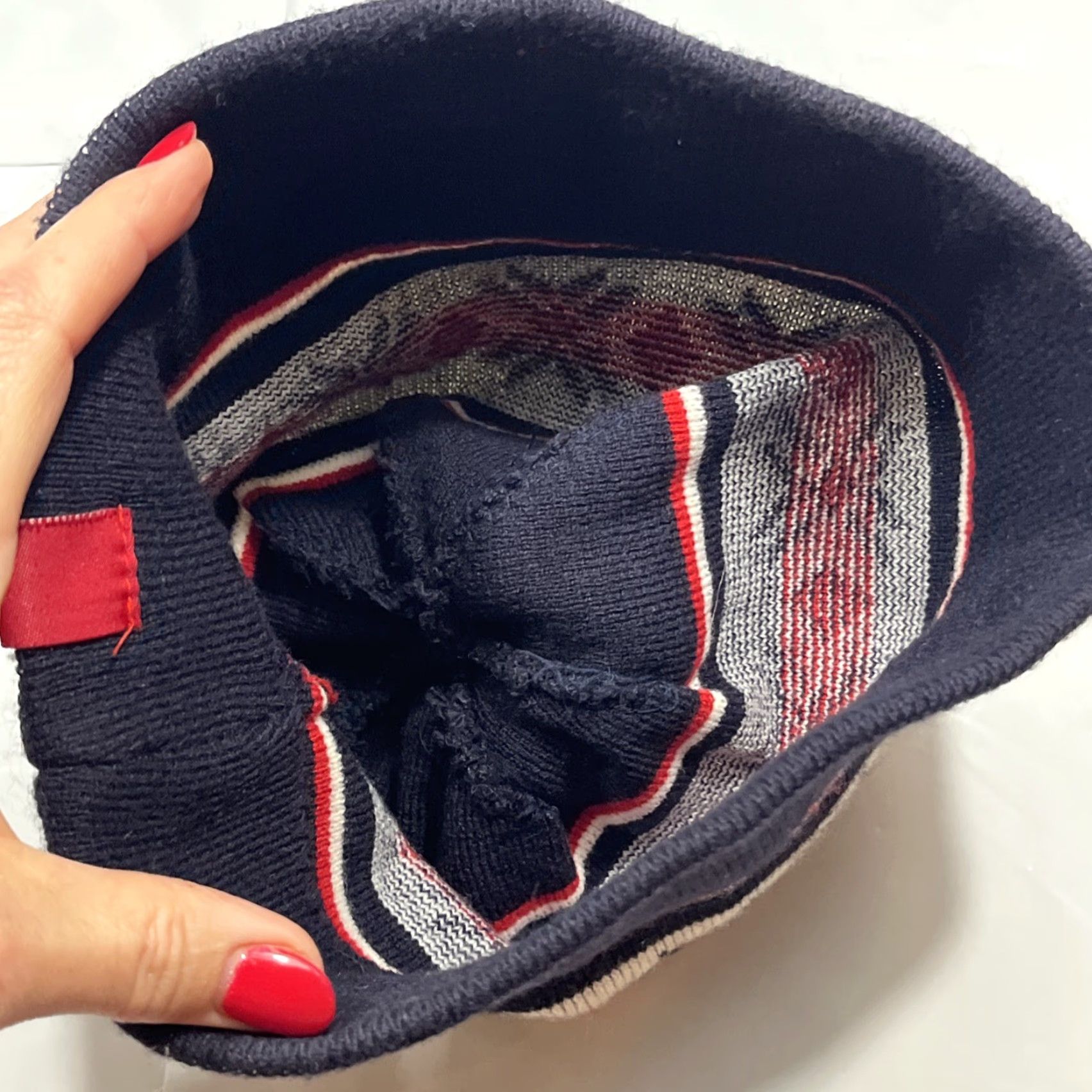 Vintage Slumberland Birkie 2021 Ski Run Bike Live Winter Red Pom Hat Snowflake Nordic Knit Beanie Mens One Size Black Winter Navy Blue Red Accent Size ONE SIZE - 6 Thumbnail