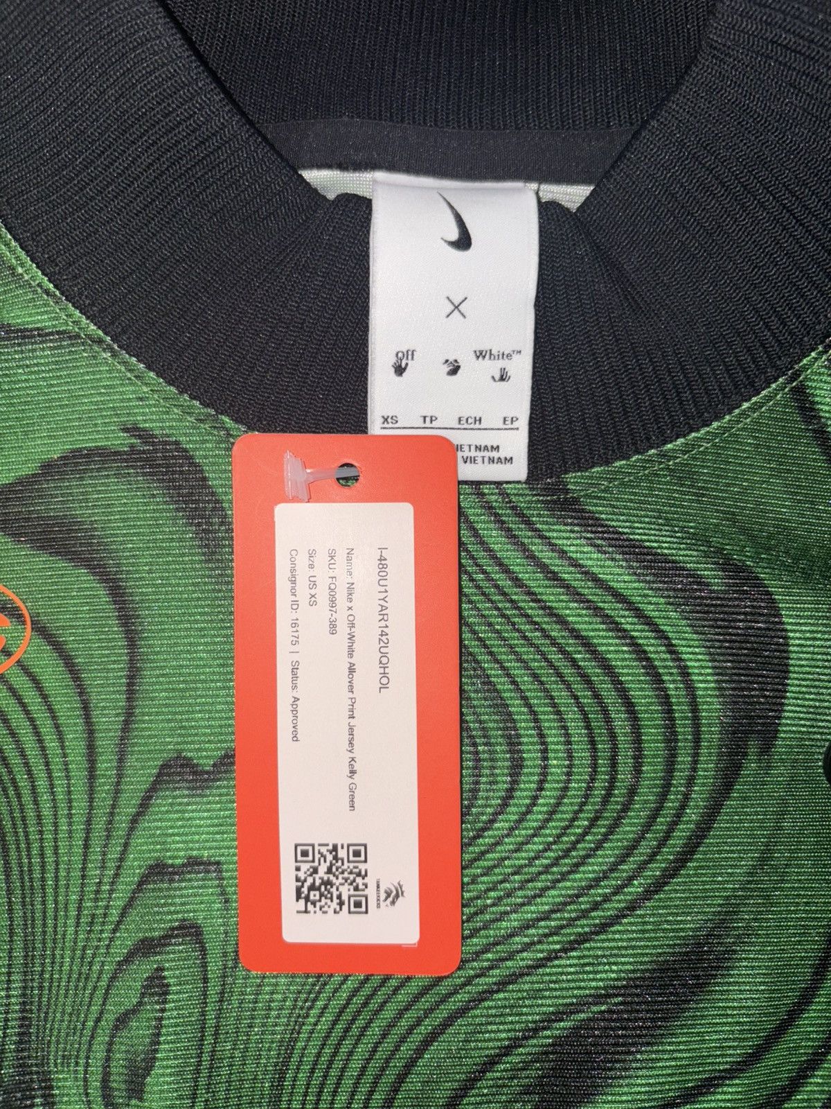 Nike × Off-White Nike x Off White Green Allover Printe Jersey Size US XS / EU 42 / 0 - 3 Thumbnail