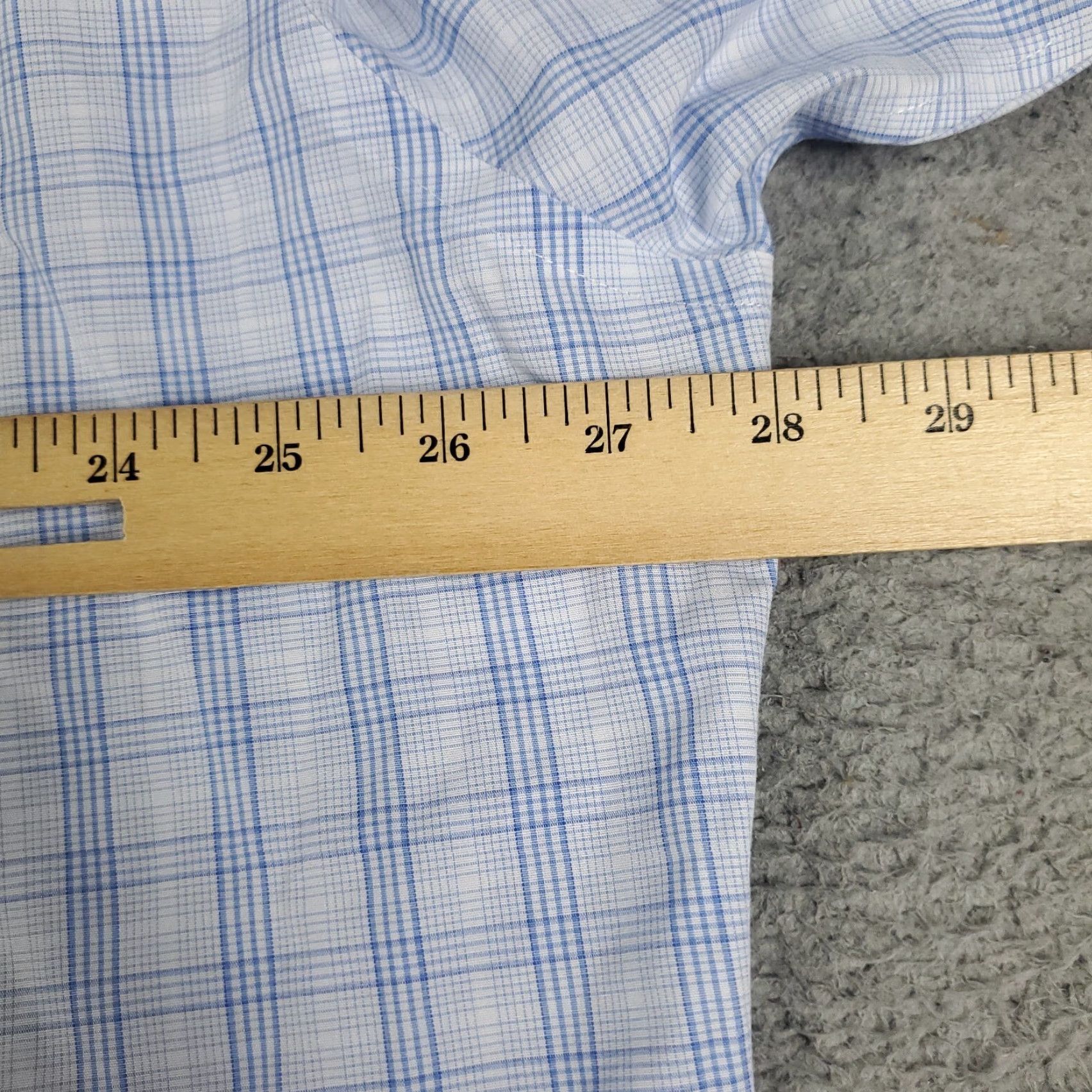 Brooks Brothers VINTAGE Brooks Brothers Shirt Mens Size 17 Blue Plaid Dress Long Sleeve Button Up Non-Iron Regular Cuffed Mens Clothing Size 46R - 5 Thumbnail