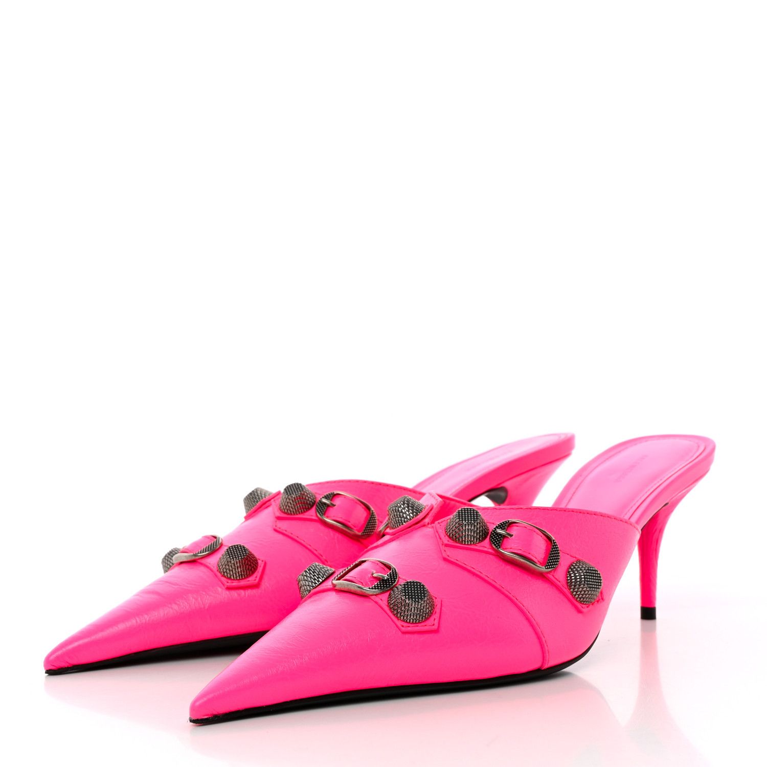 Balenciaga o1la1rc1a1024 Cagole M70 Mules in Fluo Pink Size US 8 / IT 38 - 3 Thumbnail