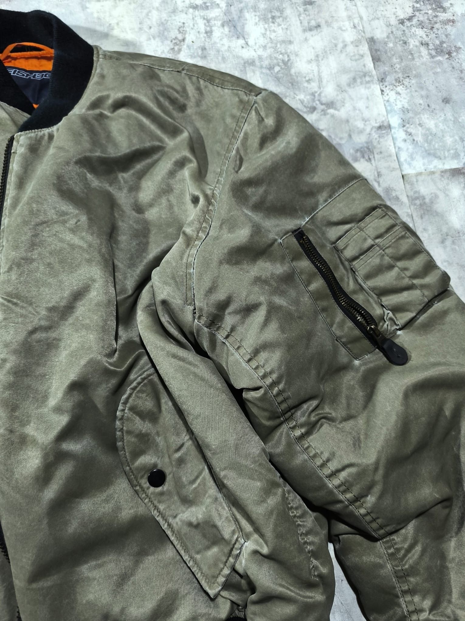 Vintage Industrial Textured Fishbone 00s Bomber Jacket Demna Gvsalia Size US L / EU 52-54 / 3 - 10 Thumbnail