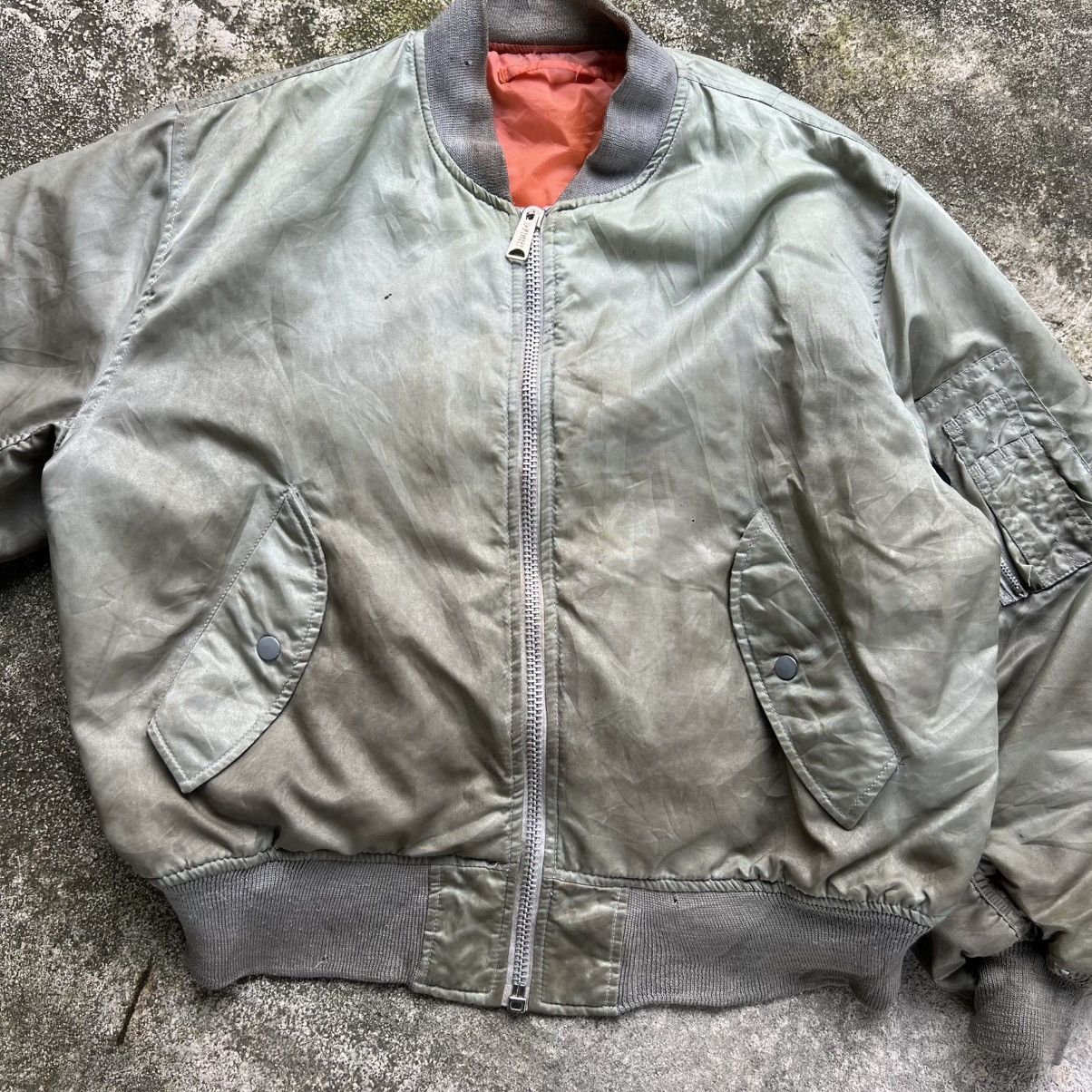 Vintage “VINTAGE” TRASHED MAN INTERMEDIATE MA-1 BOMBER JACKET Size US L / EU 52-54 / 3 - 4 Thumbnail