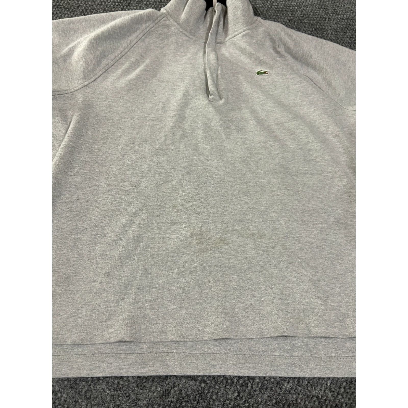 Lacoste Lacoste 1/4 Zip Pullover Mens Gray Cotton Sweatshirt Mock Neck Long Sleeve Logo Zipper Casual Regular Size 8 Men Size US M / EU 48-50 / 2 - 4 Thumbnail