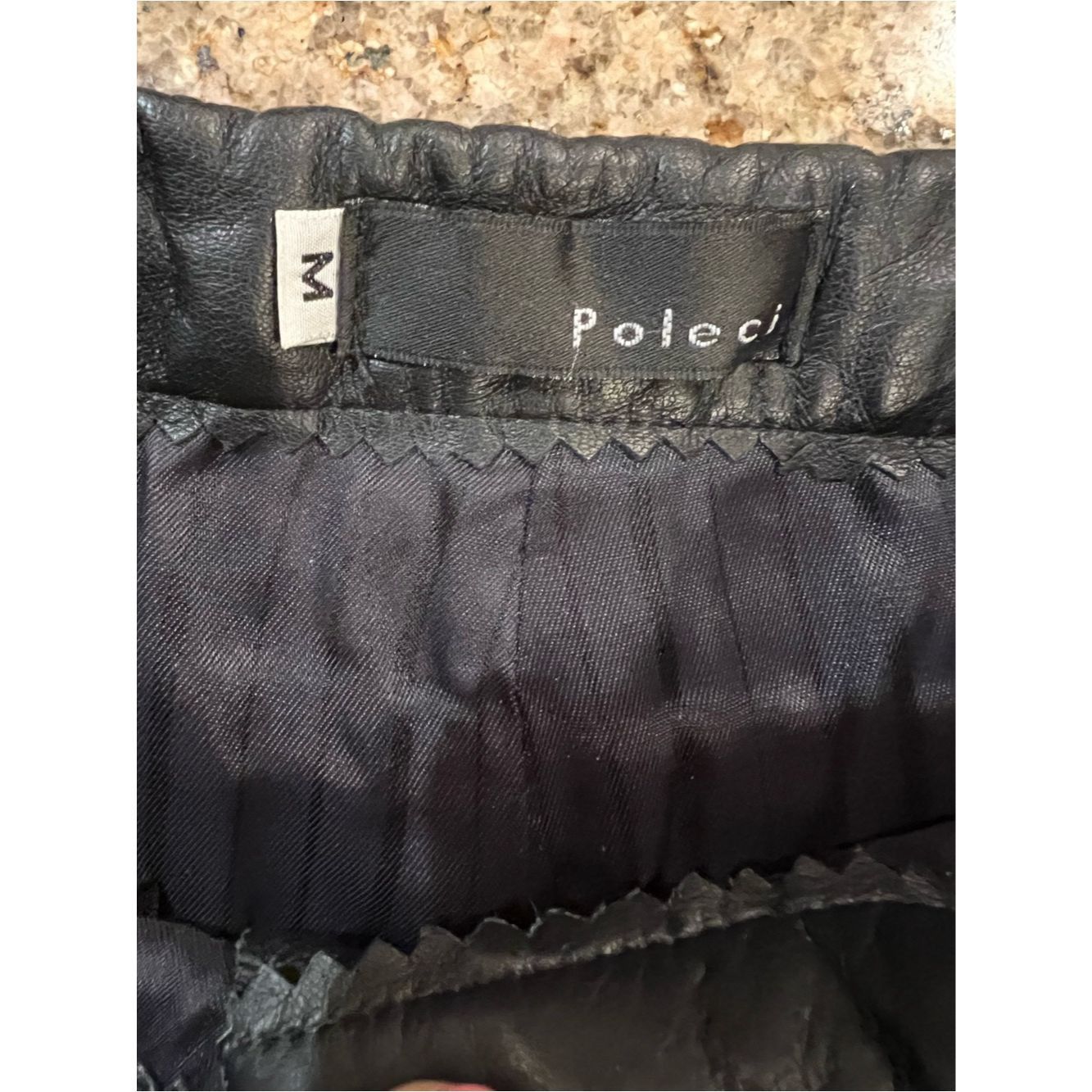 Other Poleci Black Leather Pants Sample Piece High Rise Wide Leg Size 27" / US 4 / IT 40 - 3 Thumbnail
