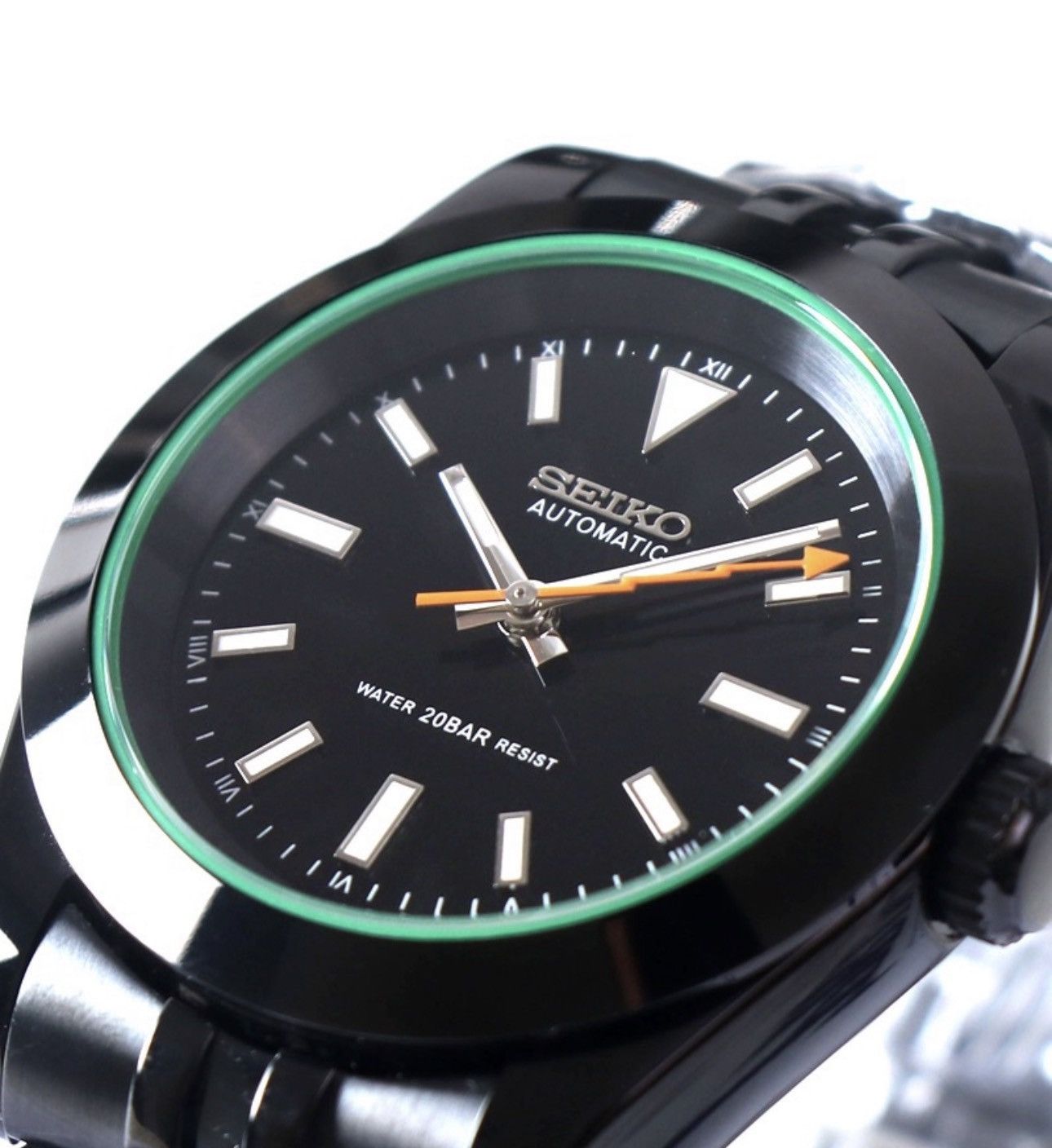 Japanese Brand Seiko Mod Milgauss Black Dial Jubilee Steel Watch NH54 41mm Size ONE SIZE - 7 Thumbnail
