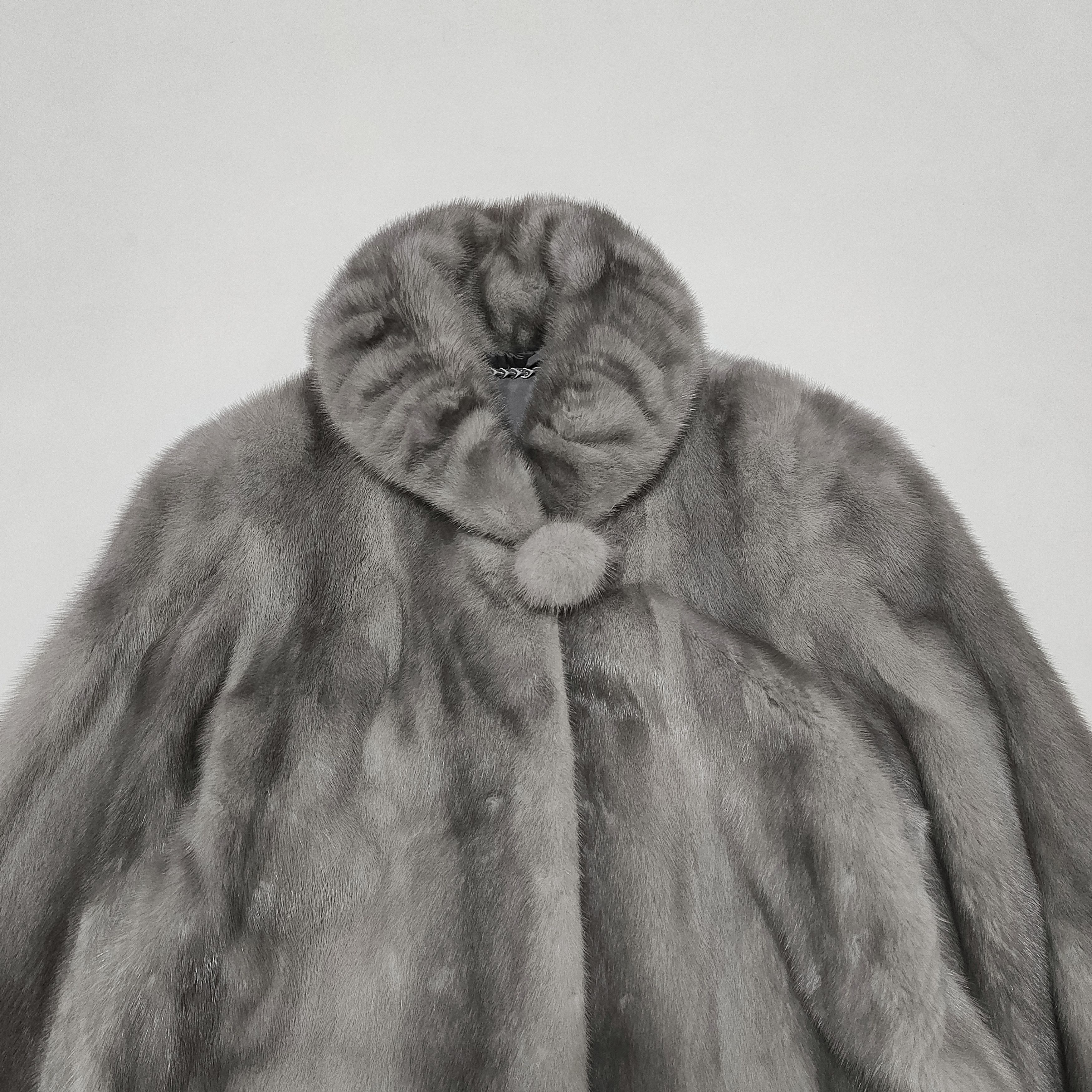 Sagafurs Saga Furs Silver Mink Fur Coat Jacket Size L / US 10 / IT 46 - 5 Thumbnail