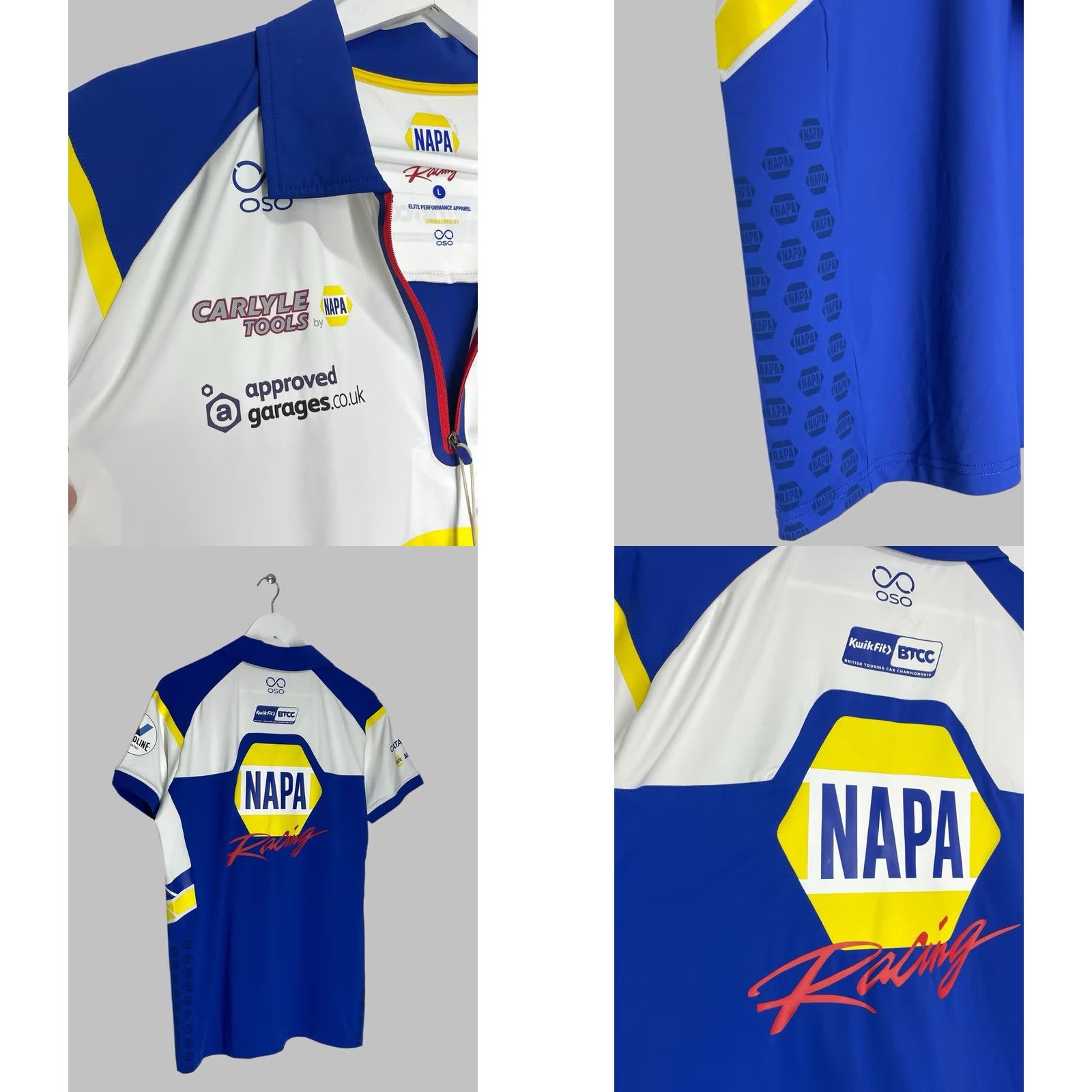 Vintage Napa Racing Team Polo 1/4 Zip T-Shirt NWT BTCC Men’s Size US L / EU 52-54 / 3 - 9 Thumbnail