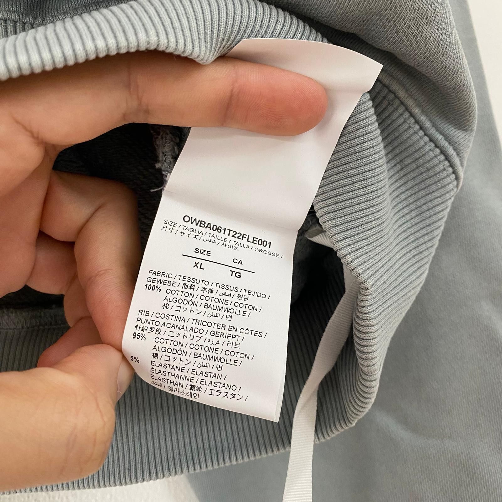 Off-White Light Blue Bubble Logo Oversized Cropped Sweatshirt Size XL / US 12-14 / IT 48-50 - 3 Thumbnail