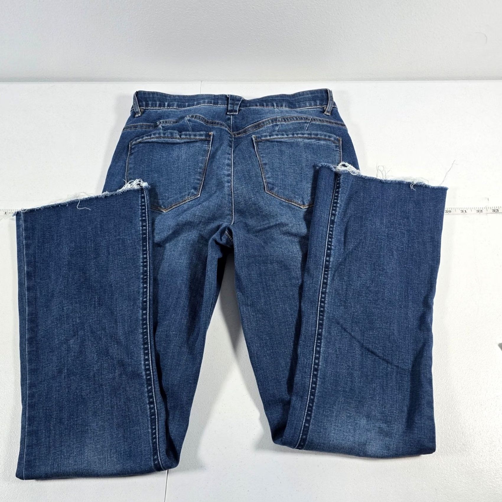 Vintage Democracy Ab Solution flare Leg Jeans Raw Hem Size 10 Size 32" / US 10 / IT 46 - 2 Thumbnail