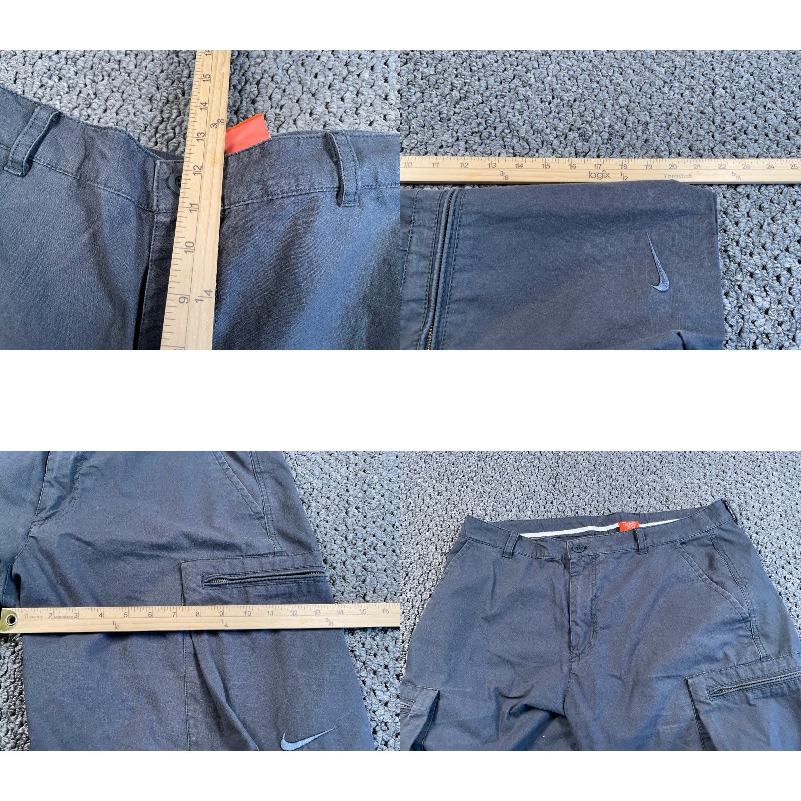 Nike Nike Men's Woven Cargo Shorts 36 x 11 Dark Gray Cotton 90s Casual Army Outdoor Size US 38 / EU 54 - 8 Thumbnail