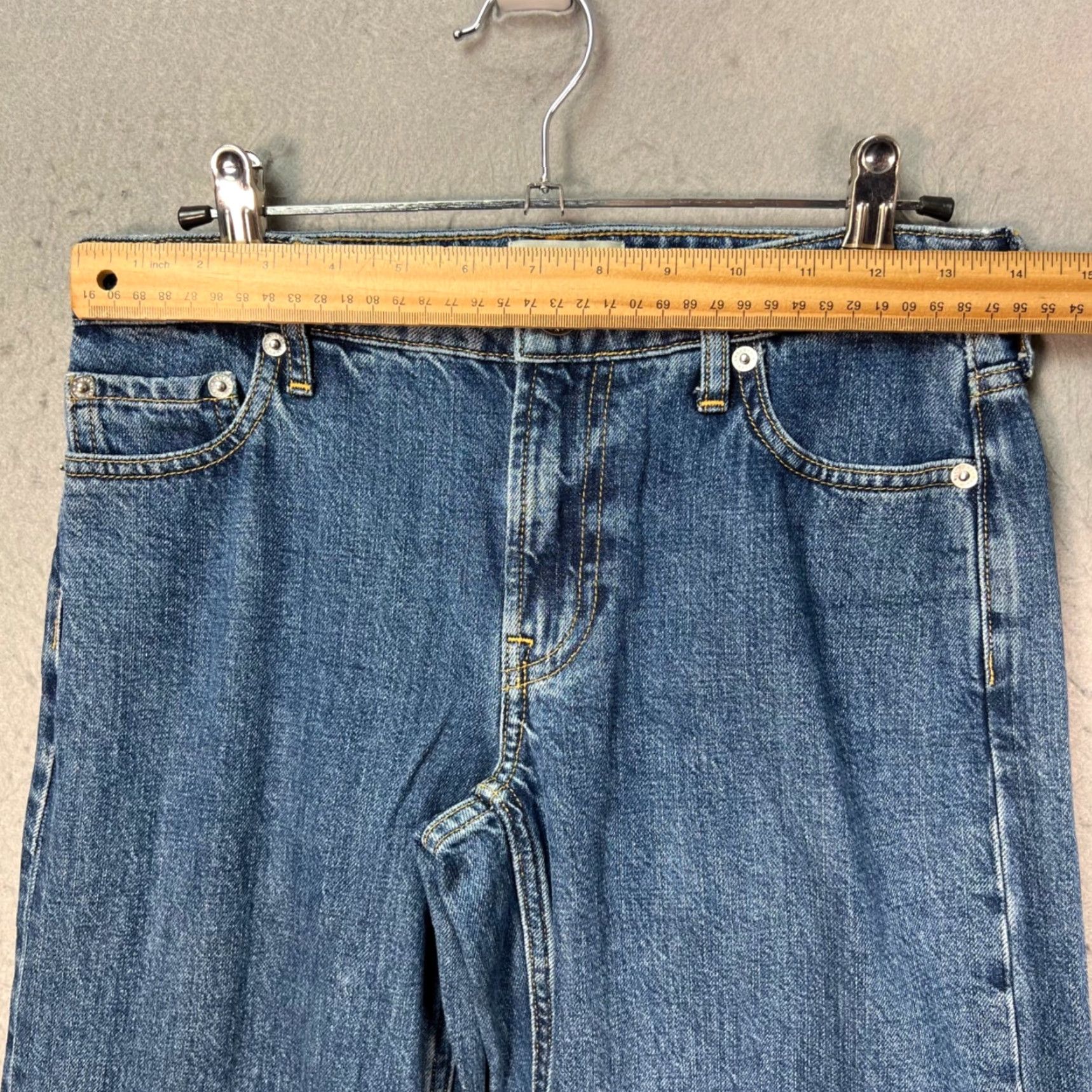 Everlane Everlane Jeans Womens 23R Wide-Leg Blue Denim Organic Cotton Blend 5-Pocket Inseam 30in High Rise Regular Size 40" / US 18 - 6 Thumbnail