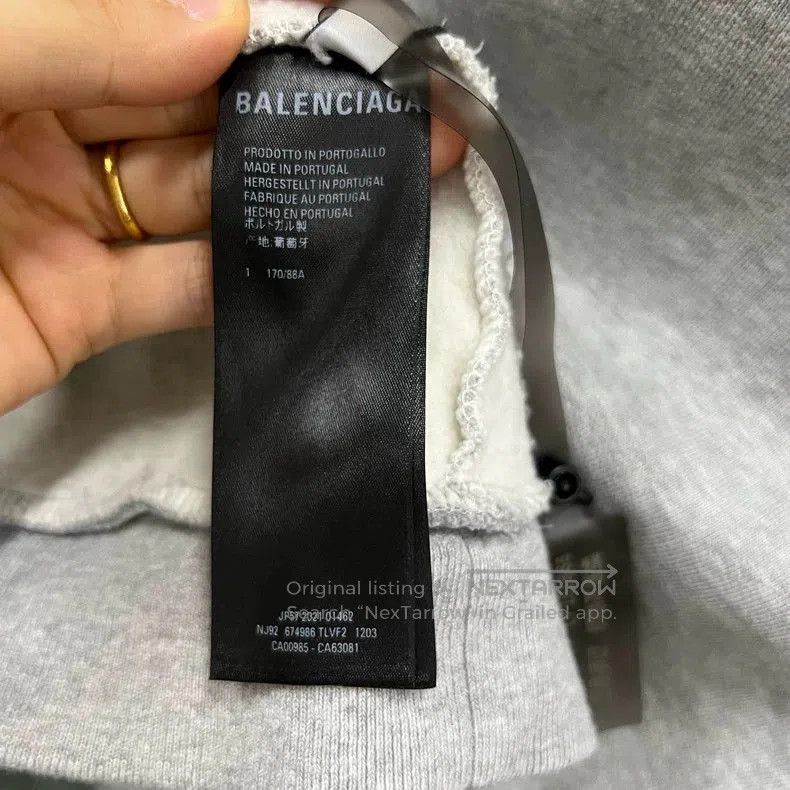 Balenciaga Balenciaga Grey Front Logo Print Hoodie. Size US S / EU 44-46 / 1 - 4 Thumbnail