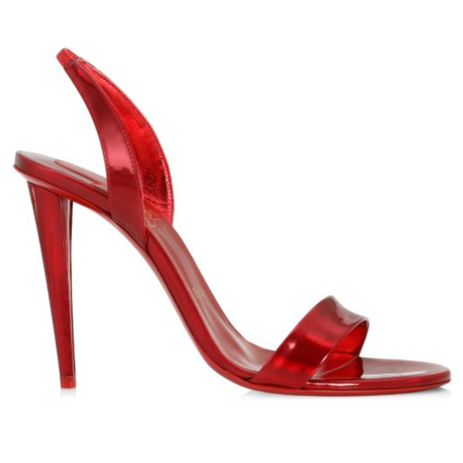 Christian Louboutin O Astrid 100 Red Loub Patent Slingback Sandal Heel Pump 38.5 Size US 8.5 / IT 38.5 - 1 Thumbnail