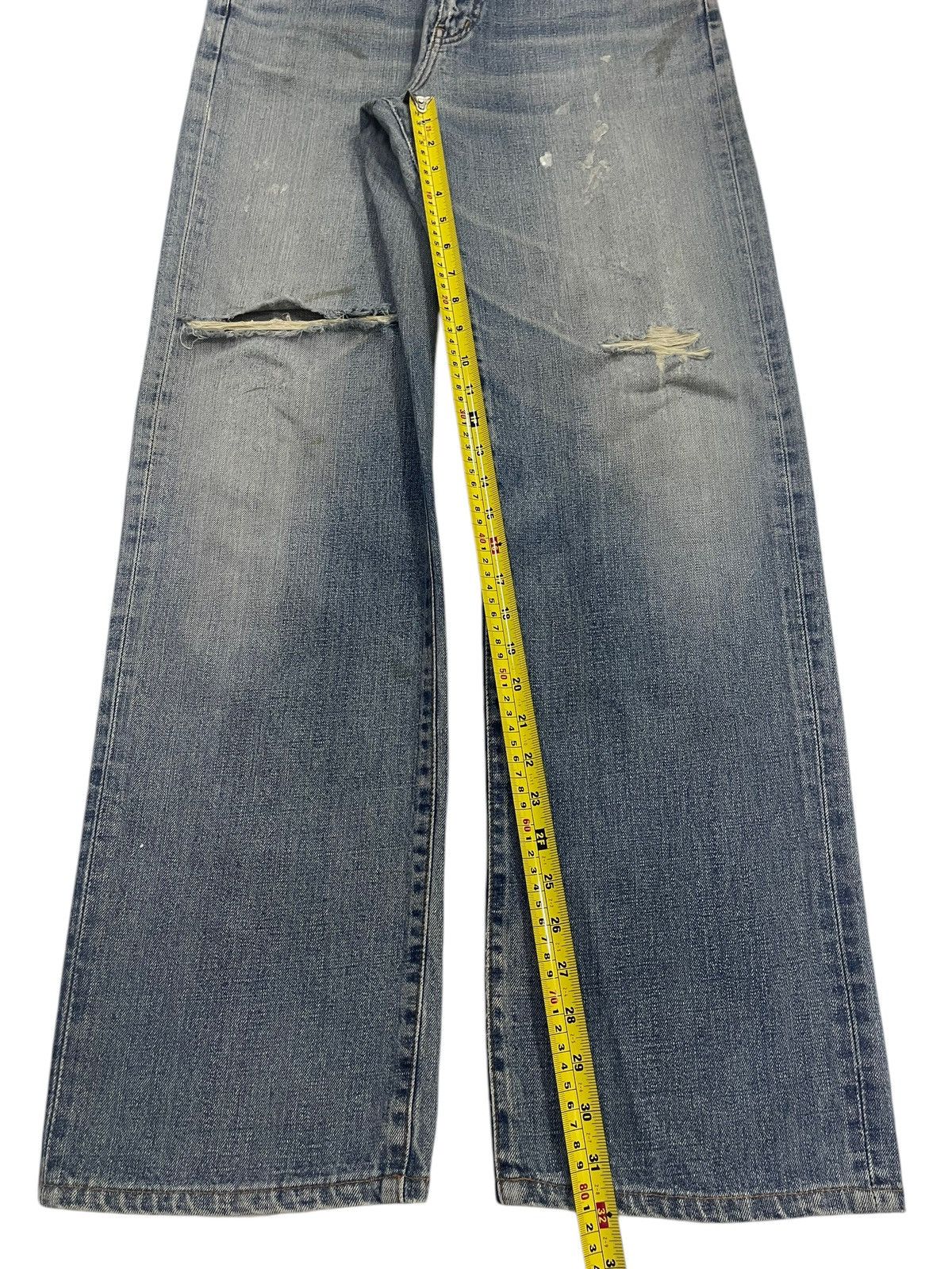 Edwin Vintage 90s Edwin 505x Faded Wash Distressed Loose Jeans Size US 30 / EU 46 - 14 Thumbnail