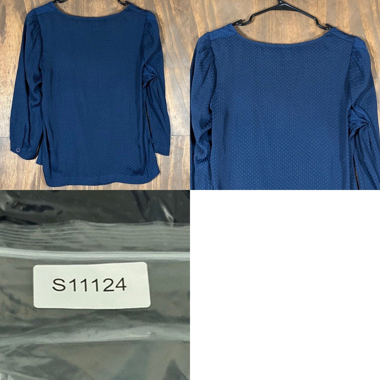 Vintage CAbi Blouse Navy Swiss Dot Tie Front Scoop Neck Relaxed Medium Size M / US 6-8 / IT 42-44 - 8 Thumbnail