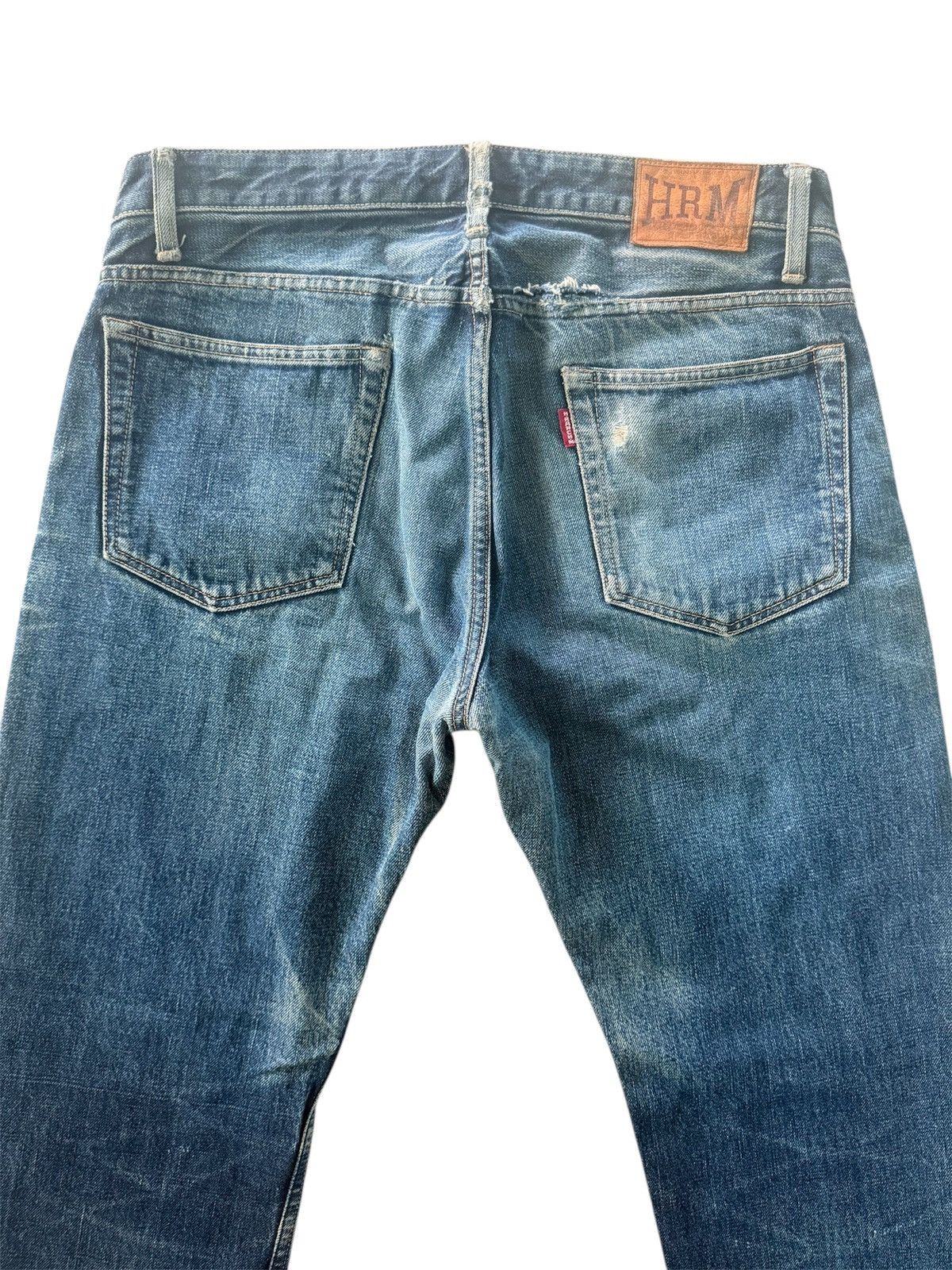 HOLLYWOOD RANCH MARKET Japan Brand HRM Distress Denim Blue-Blue Japan Design Size US 34 / EU 50 - 8 Thumbnail