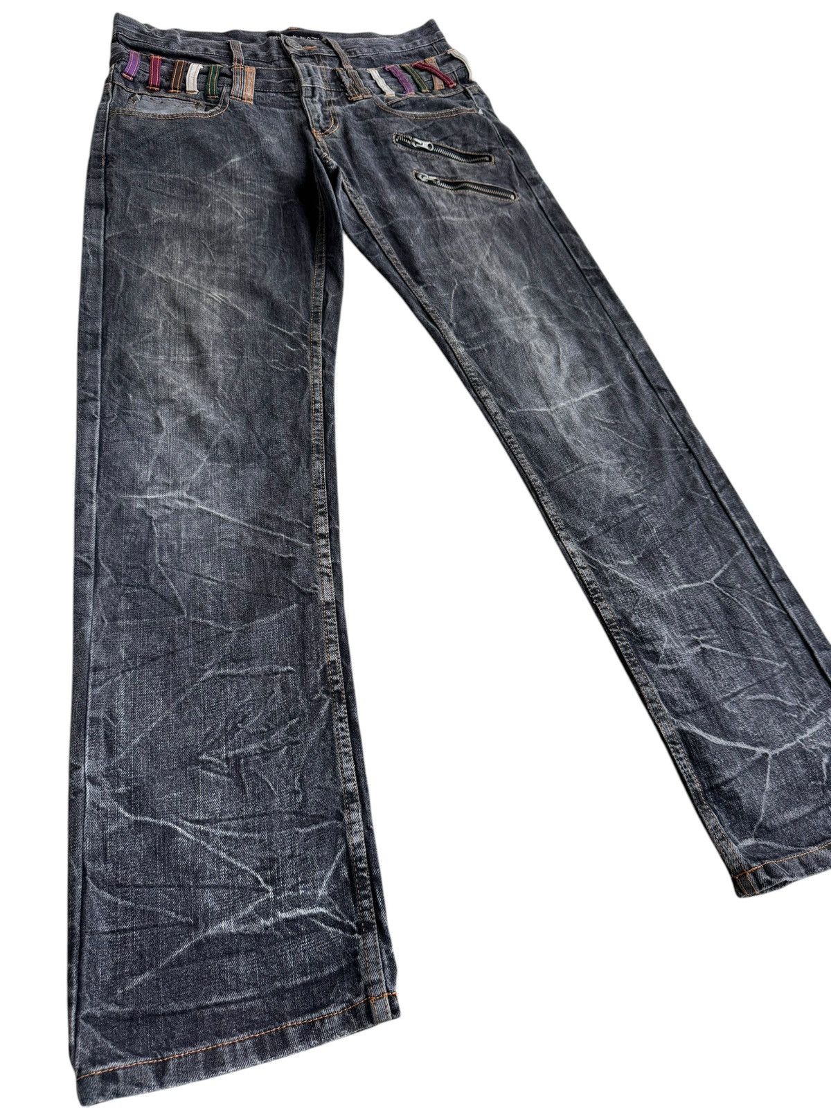 Japanese Brand 🔥Japanese Brand Nylaus Distressed Zipper Denim Jeans Size US 32 / EU 48 - 5 Thumbnail