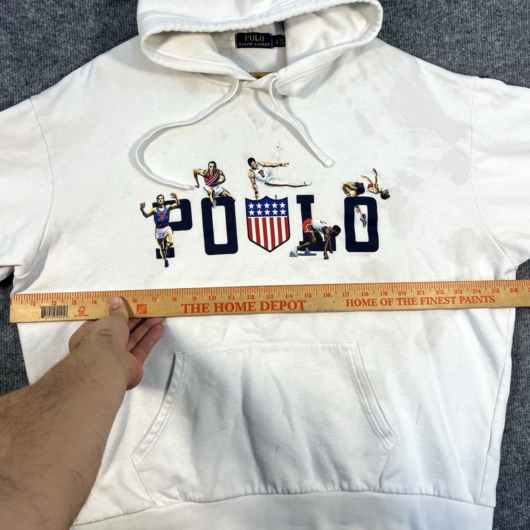 Ralph Lauren Polo Ralph Lauren Hoodie Vtg Olympics Track & Field Print Sweatshirt White Large Size US L / EU 52-54 / 3 - 4 Thumbnail