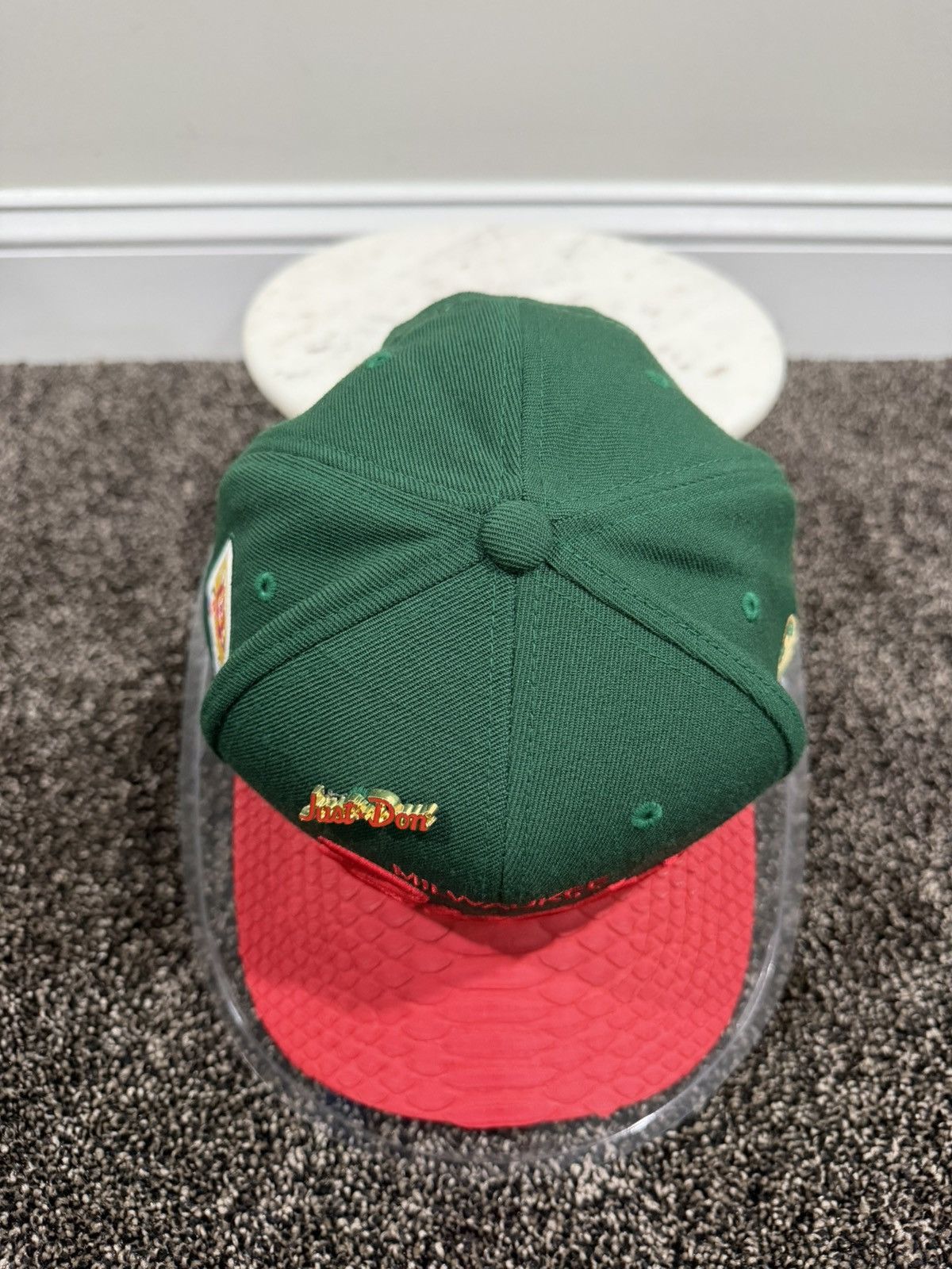 Just Don × Mitchell & Ness Just Don x Mitchell & Ness NBA Milwaukee Bucks Green/Red Hat Size ONE SIZE - 5 Thumbnail