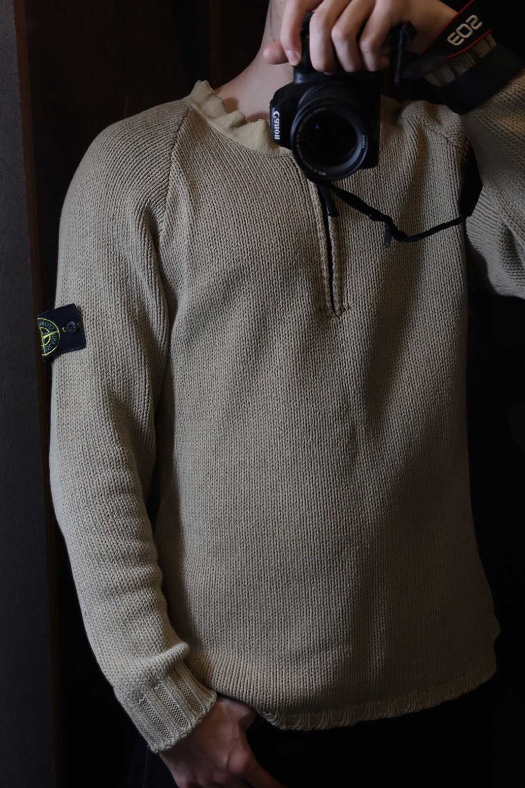Stone Island Stone Island (Spring / Summer 2001) Beige Knit Pullover Size US L / EU 52-54 / 3 - 3 Thumbnail