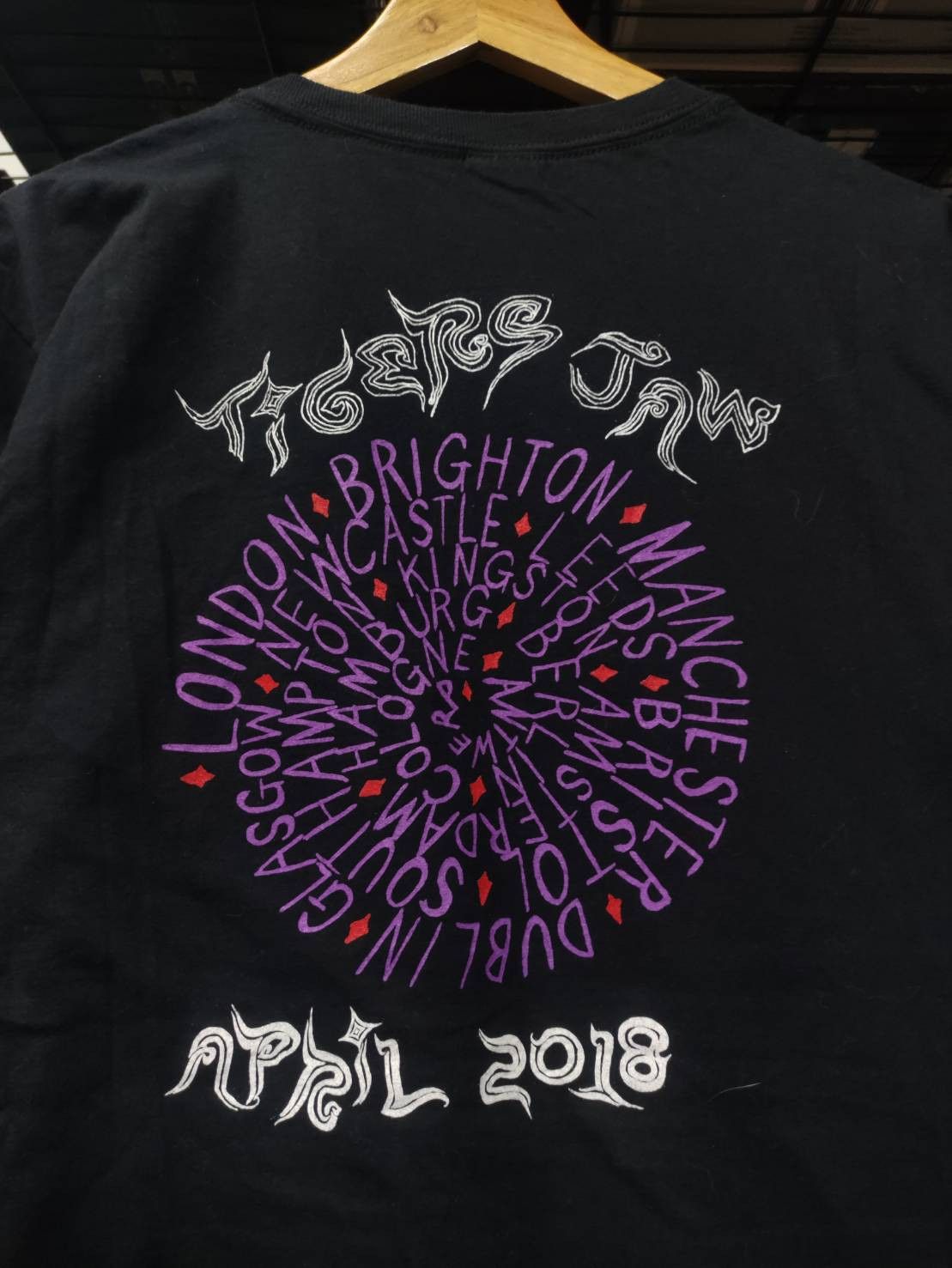 Band Tees Rare! Tigers Jaw Band UK Tour Promo T-Shirt Size US L / EU 52-54 / 3 - 9 Thumbnail