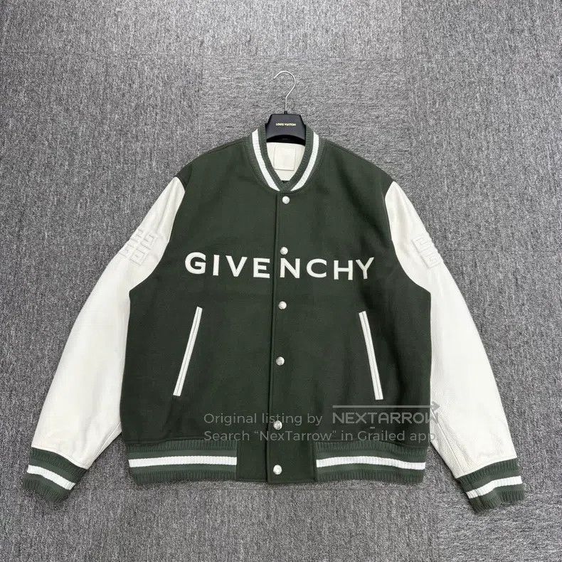 Givenchy Givenchy Size58 Wool and Leather Baseball Jacket Size US M / EU 48-50 / 2 - 1 Thumbnail