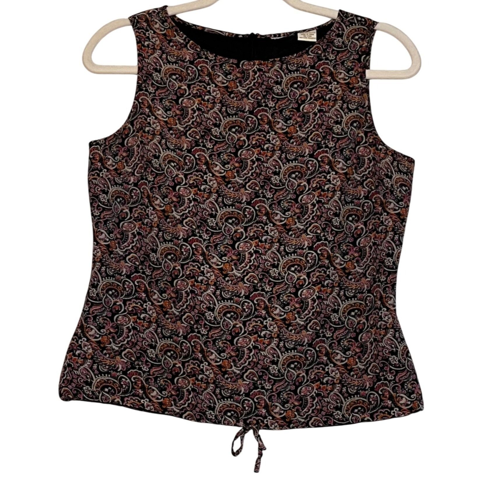 Other Versatile Vtg Silk Brown S Shell Paisley Top Quiet Luxury, G Size S / US 4 / IT 40 - 2 Thumbnail