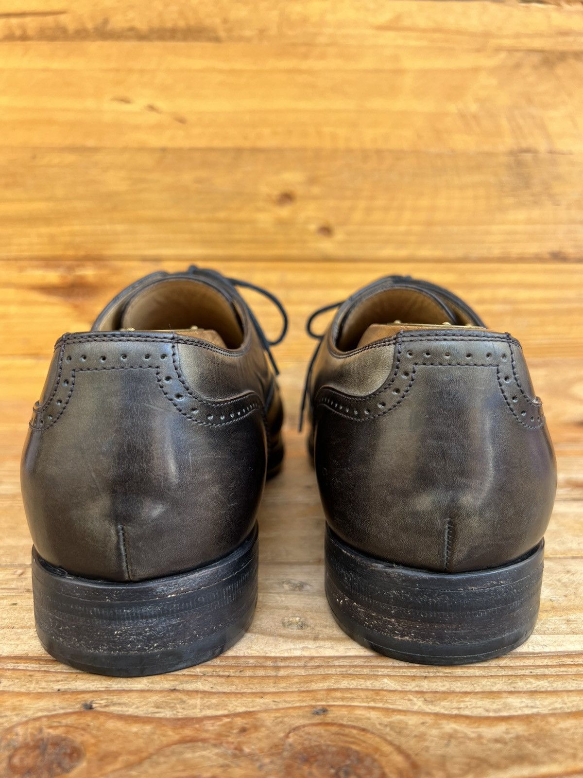 Gucci Gucci Black Leather Lace-up Perforated Cap Toe Dress Shoes Size US 8 / EU 41 - 8 Thumbnail
