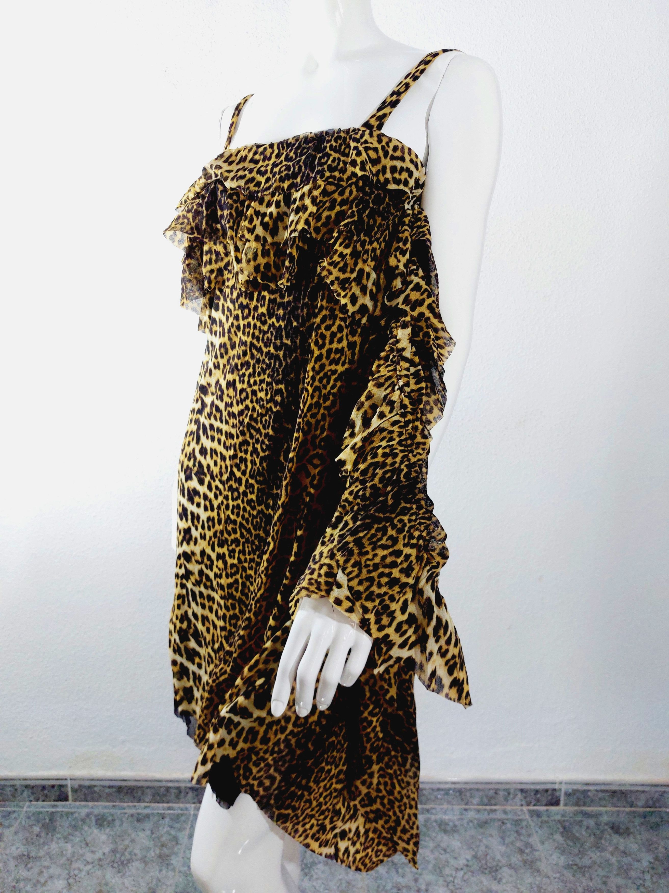 Jean Paul Gaultier Jean Paul Gaultier Mesh Tarzan Jane Leopard Tiger Dress Size L / US 10 / IT 46 - 23 Thumbnail