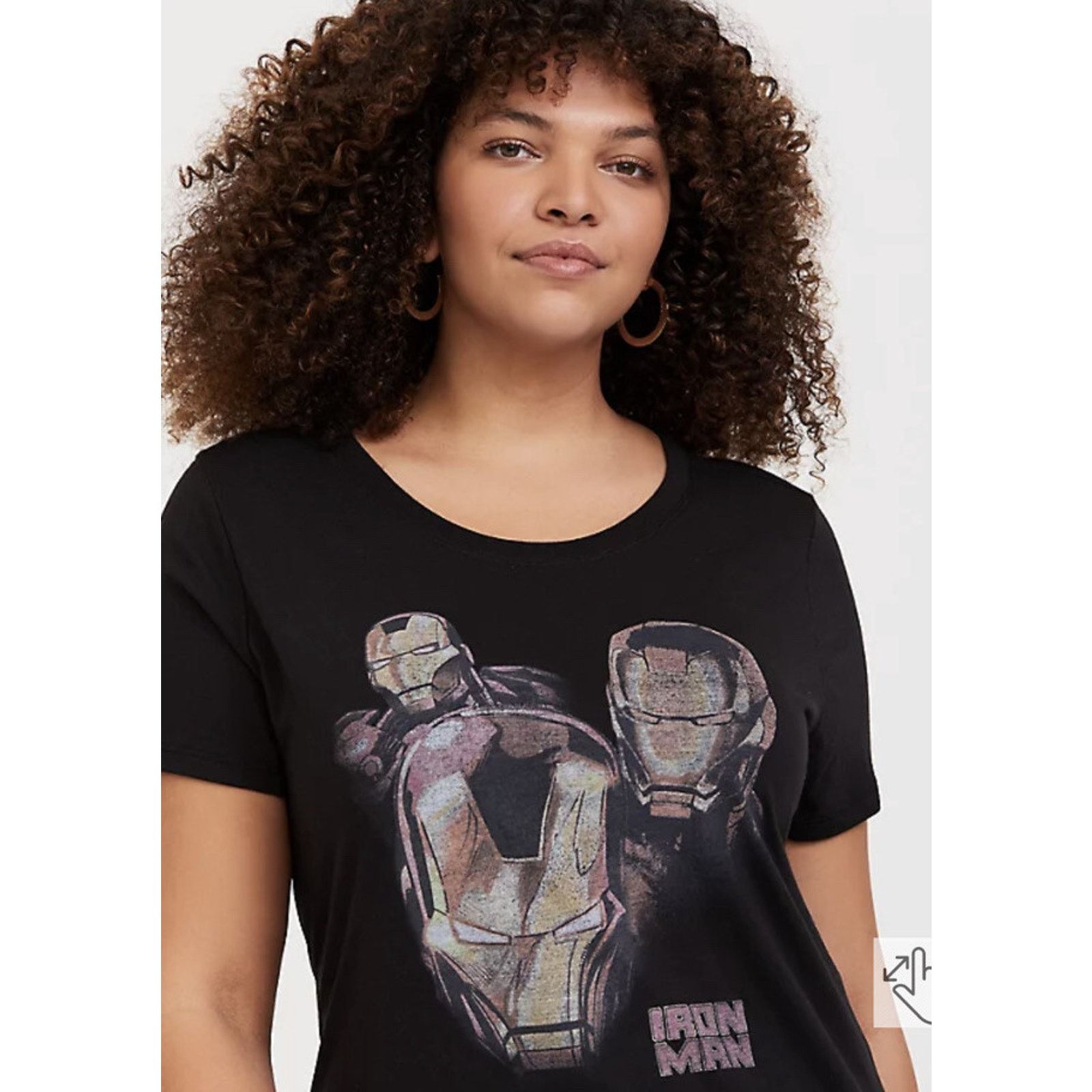 Torrid TORRID 1X MARVEL IRON MAN BLACK SLIM FIT CREW TOP Size XL / US 12-14 / IT 48-50 - 1 Thumbnail
