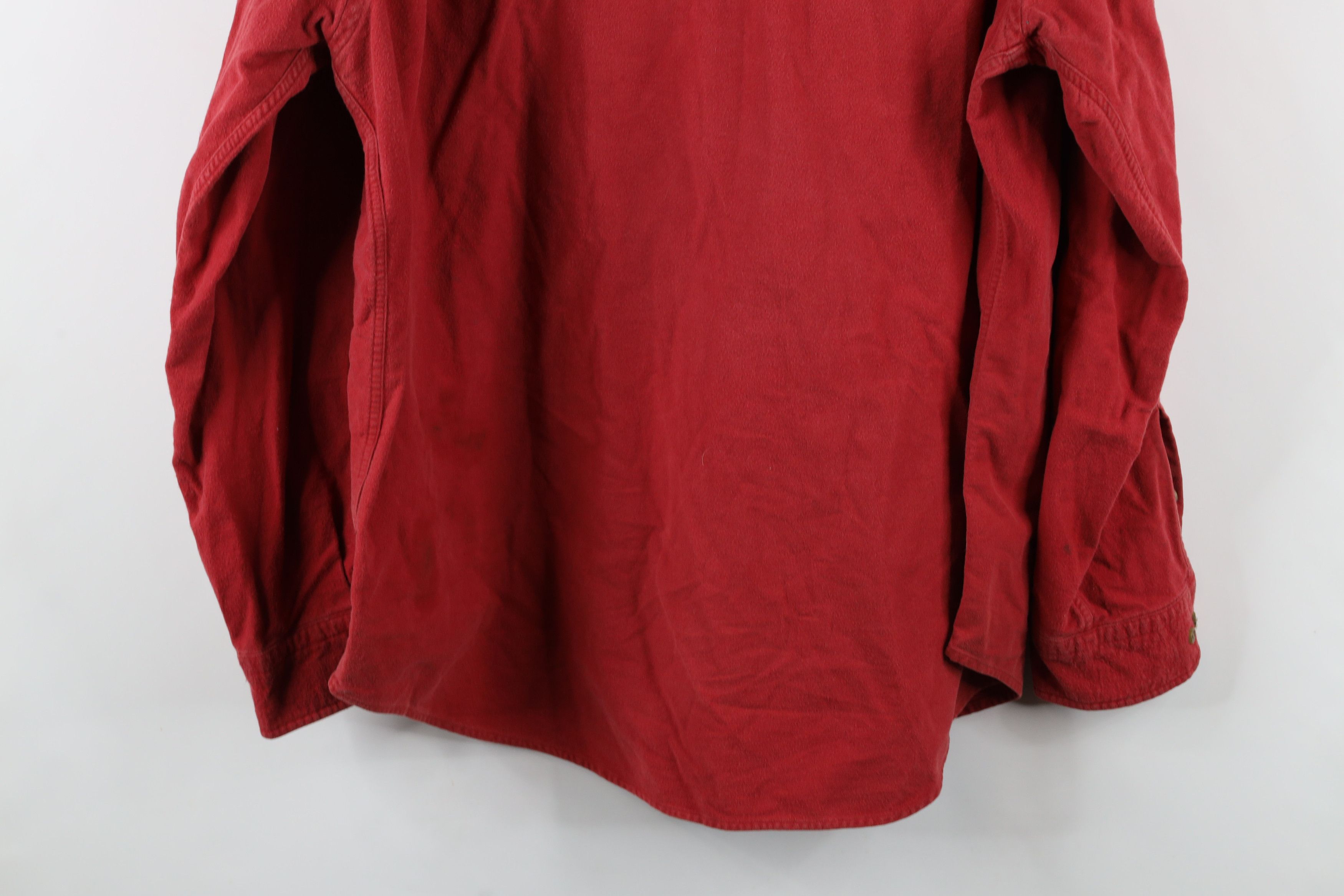 Lands' End × Vintage Vintage 90s Lands End Chamois Cloth Button Down Shirt Red Size US XL / EU 56 / 4 - 15 Thumbnail