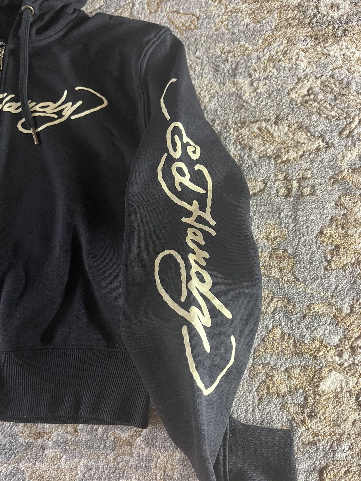Ed Hardy SKULL BLACK GRAPHIC WOMENS CROPPED HOODIE M Size M / US 6-8 / IT 42-44 - 5 Thumbnail