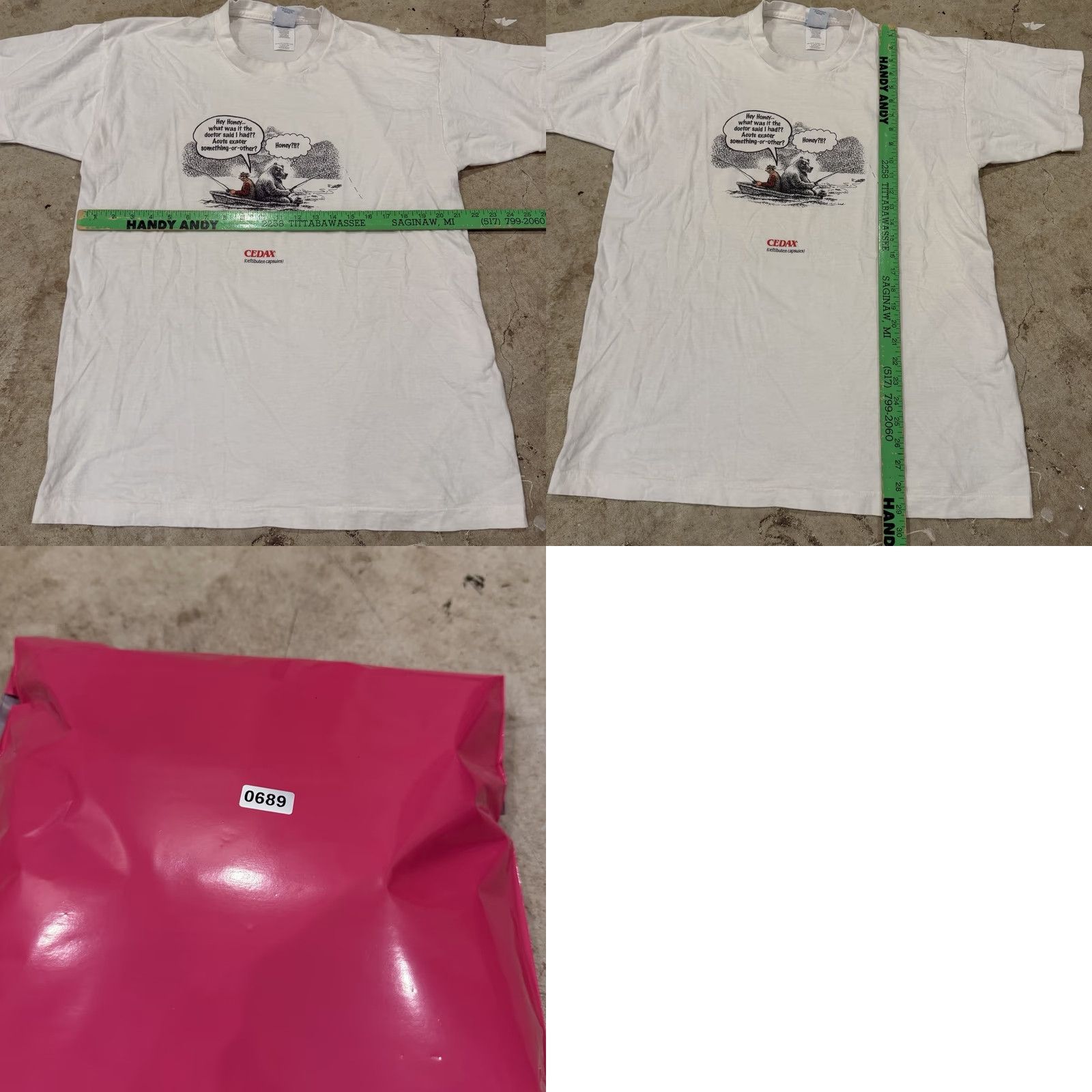 Vintage VINTAGE 90s Cedax Antibiotic Drug Comic Promo Single Stitch T-Shirt XL Men's White Cotton Crew Neck Short Sleeve Graphic Print Size US XL / EU 56 / 4 - 8 Thumbnail