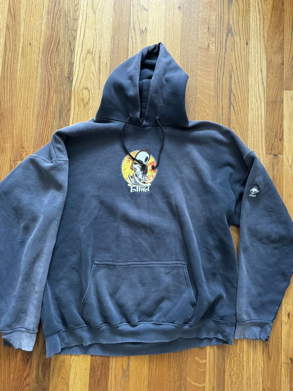 image of Vintage Blind Skate Hoodie in Navy, Men's (Size XL)