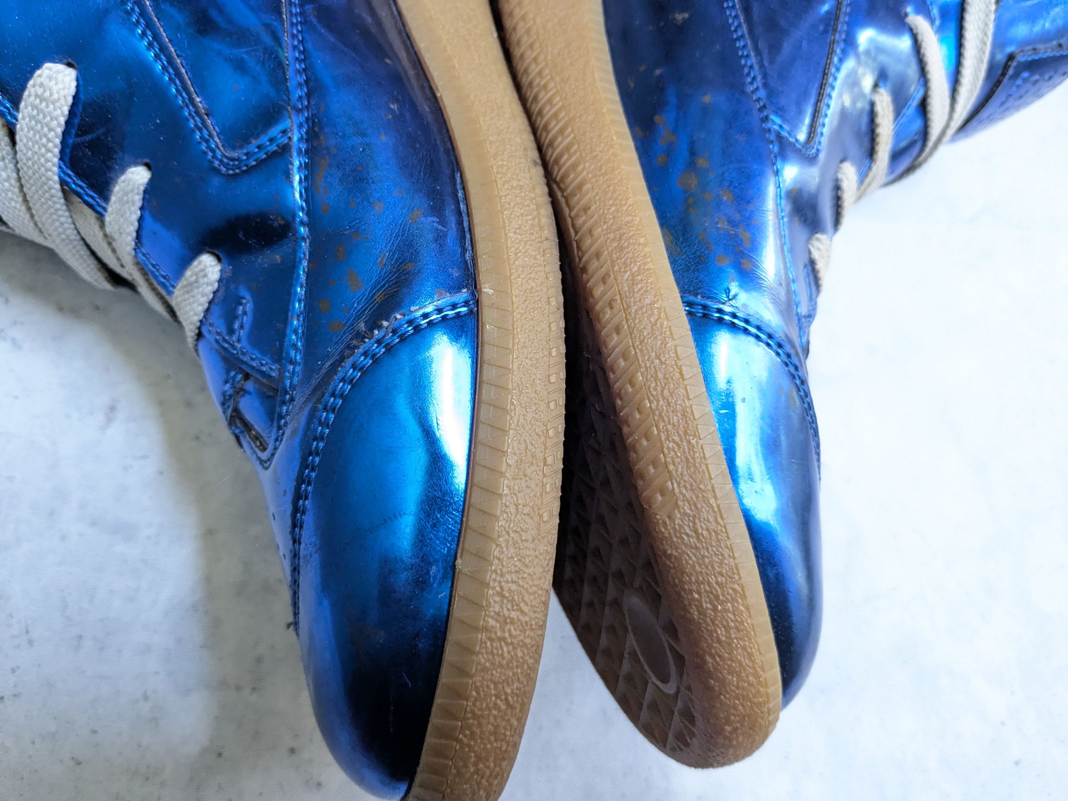Maison Margiela Maison Margiela High Top Sneakers Blue 12 45 Leather Size US 12 / EU 45 - 13 Thumbnail