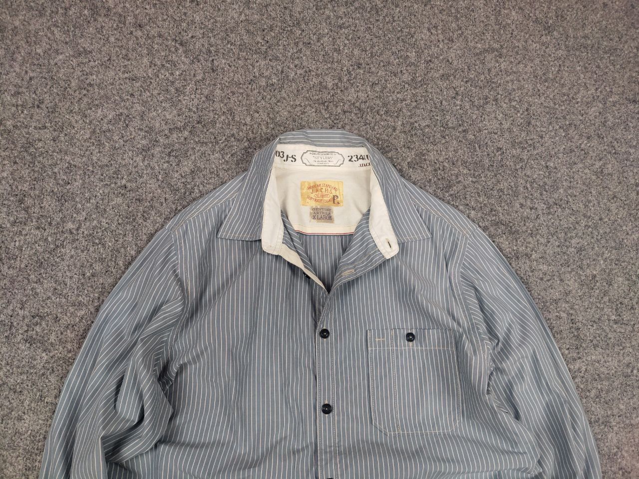 J.A.C.H.S. Mfg. Co. Vintage Jachs superior quality American Striped Button Shirt Size US XL / EU 56 / 4 - 4 Thumbnail