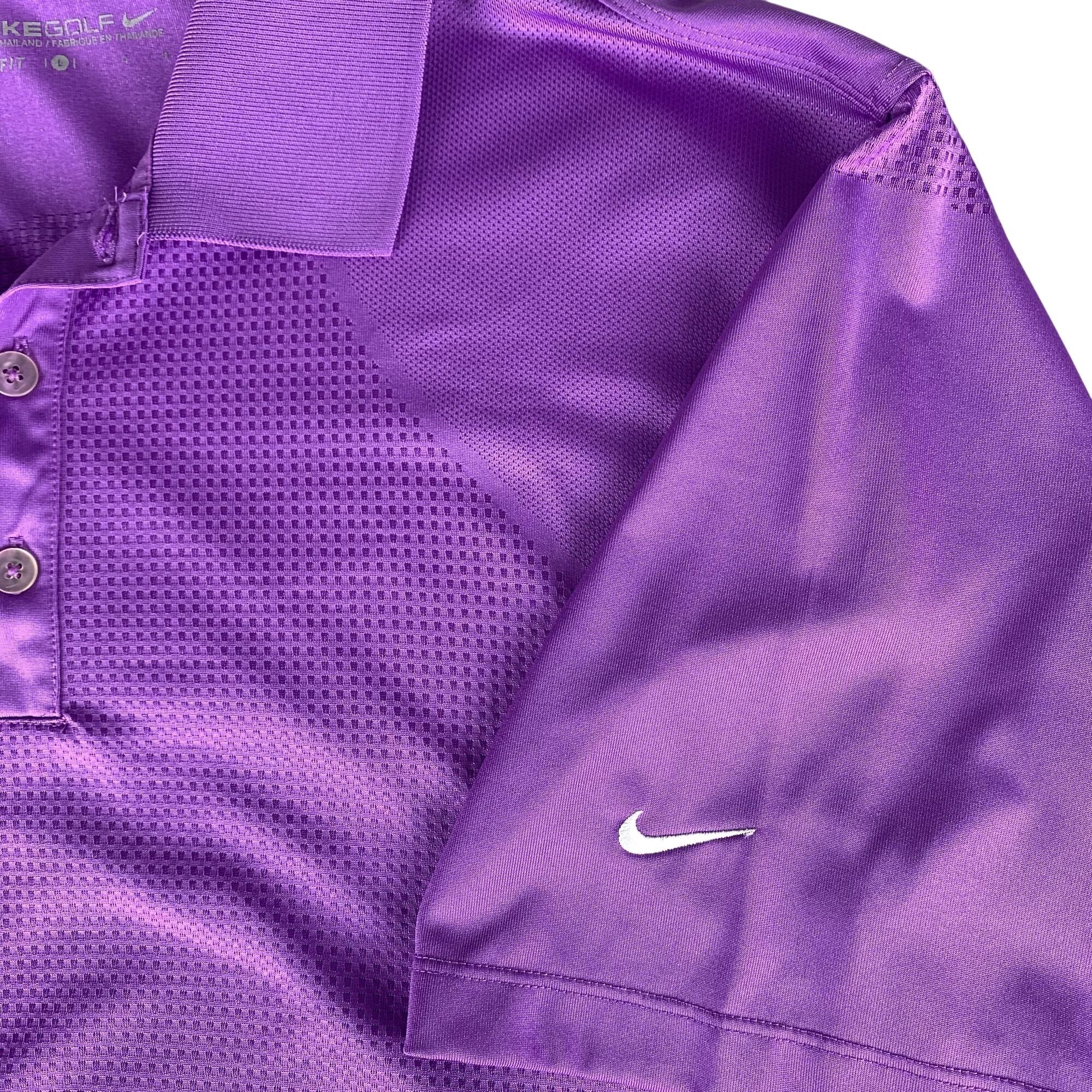 Nike Nike Golf Purple Performance Polo Shirt Dri-Fit Poly Mesh Size US L / EU 52-54 / 3 - 5 Thumbnail