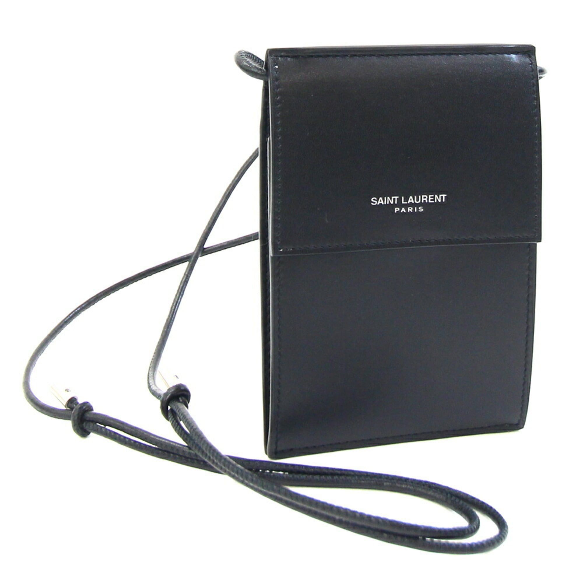 Saint Laurent Paris Saint Laurent Shoulder Bag 802728 Black Leather Pochette Mini Pouch YSL Women's SAINT LAURENT Size ONE SIZE - 1 Thumbnail
