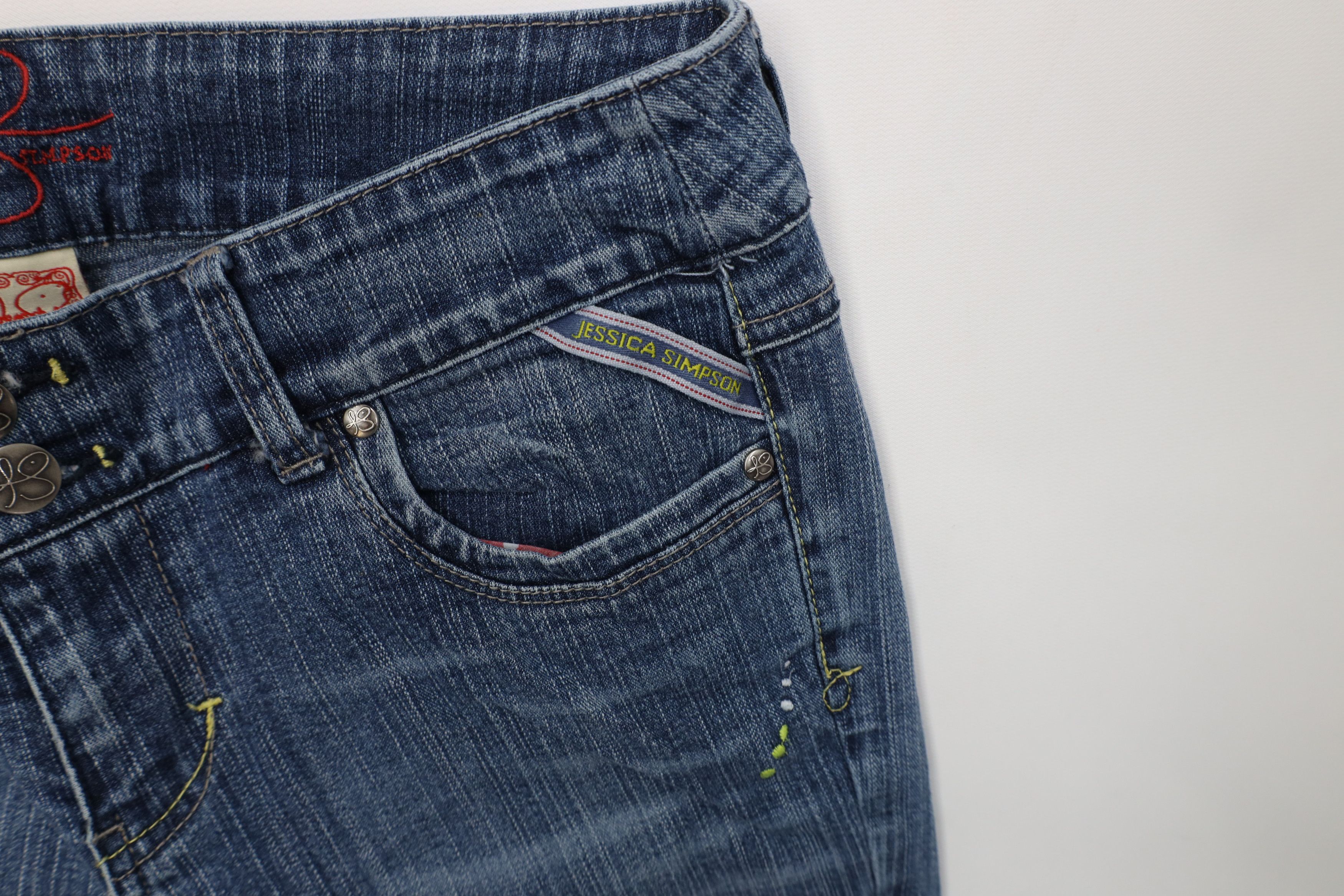 Vintage Vintage Y2K Jessica Simpson Wide Leg Denim Jeans Stretch Size 30" / US 8 / IT 44 - 7 Thumbnail