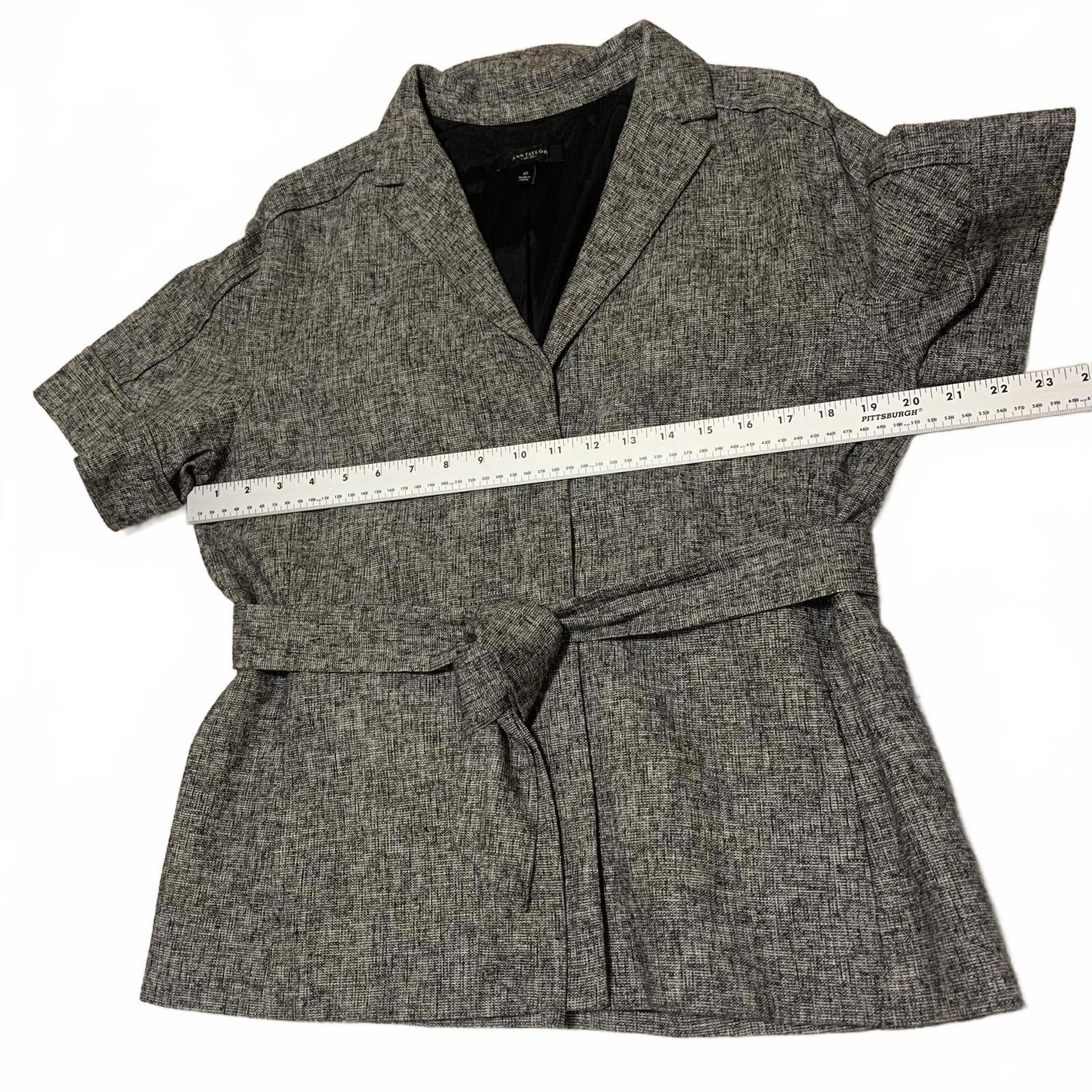 Ann Taylor Ann Taylor Women's Size 12 Gray Short Sleeve Belted Blazer Size XL / US 12-14 / IT 48-50 - 9 Thumbnail