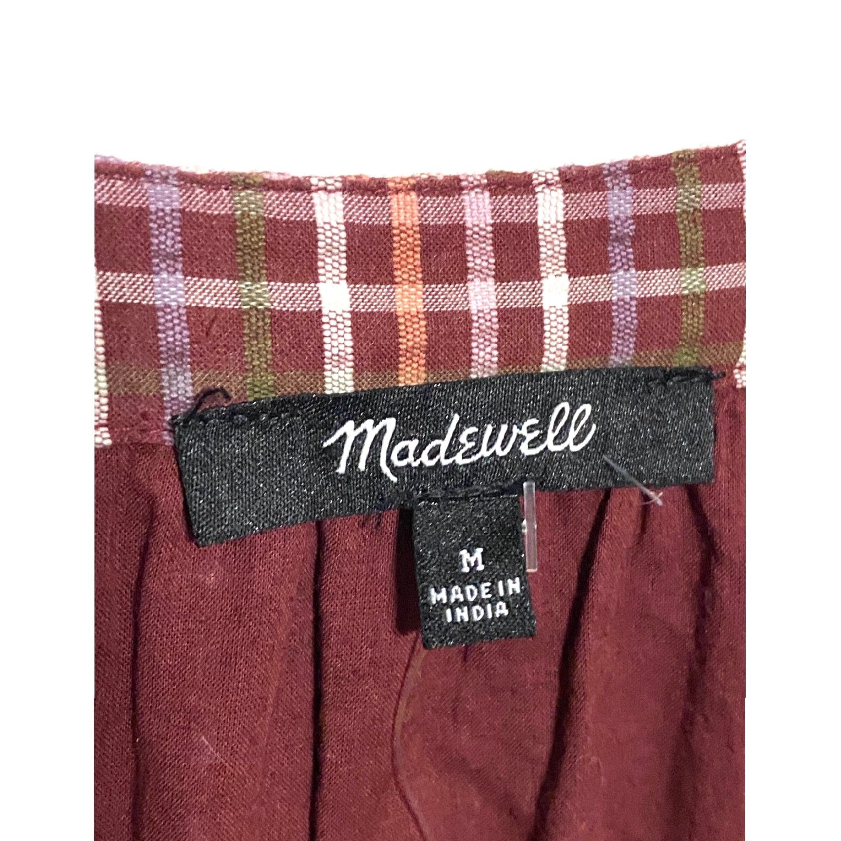 Madewell Madewell Seersucker Mini Dress Womens M Wrap Dress Lined V-Neck Long Sleeve Tie Waist Casual Cottagecore Flowy NWT Red Cotton Seersucker Plaid Size M / US 6-8 / IT 42-44 - 5 Thumbnail