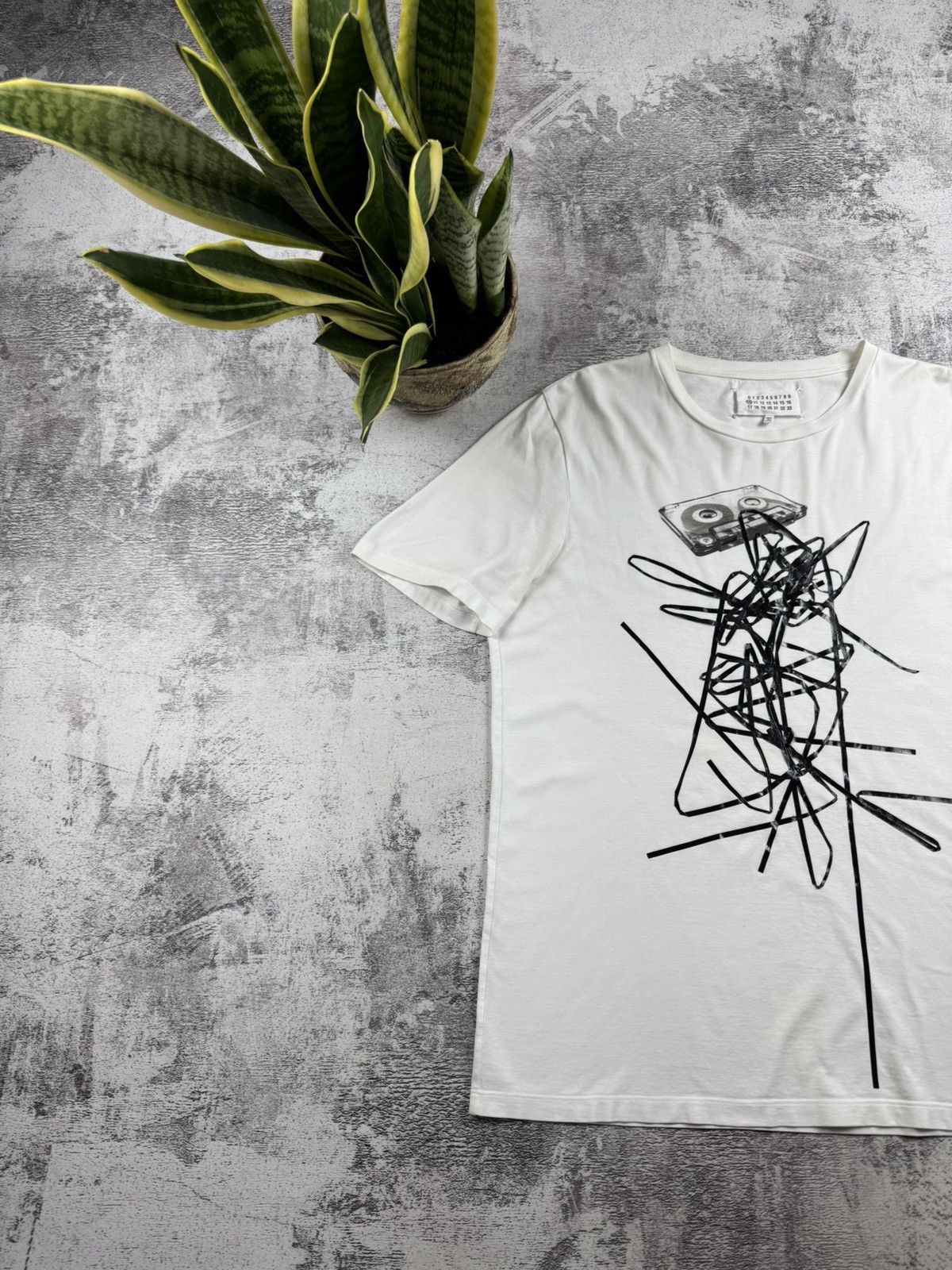 Maison Margiela Maison Margiela AW16 Men’s Large White Designer Cotton Tape T Shirt Tee Jersey Size US L / EU 52-54 / 3 - 2 Thumbnail