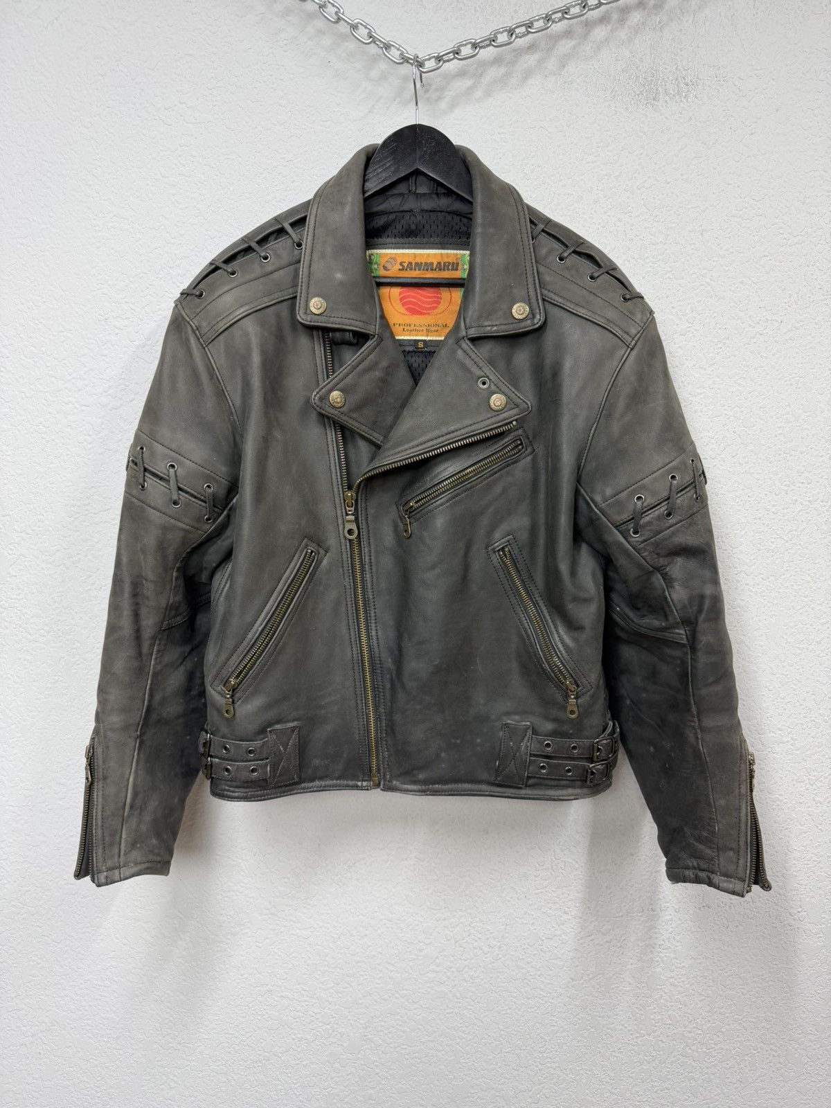 If Six Was Nine Rick Owens Style Bomber Cropped Leather Jacket Distressed Size US S / EU 44-46 / 1 - 4 Thumbnail